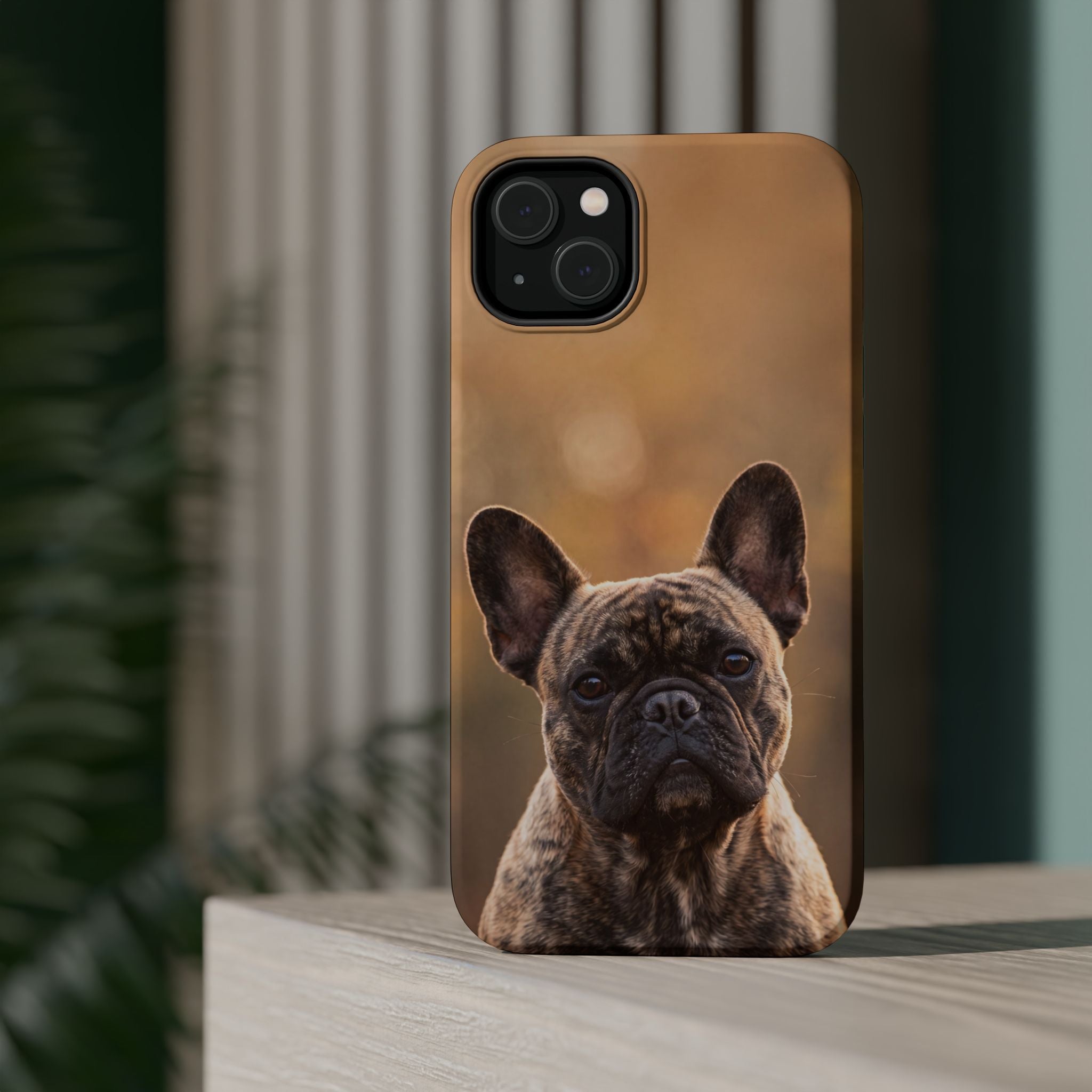 Brindle French Bulldog Phone Case — Impact-Resistant Wireless Charging Cover