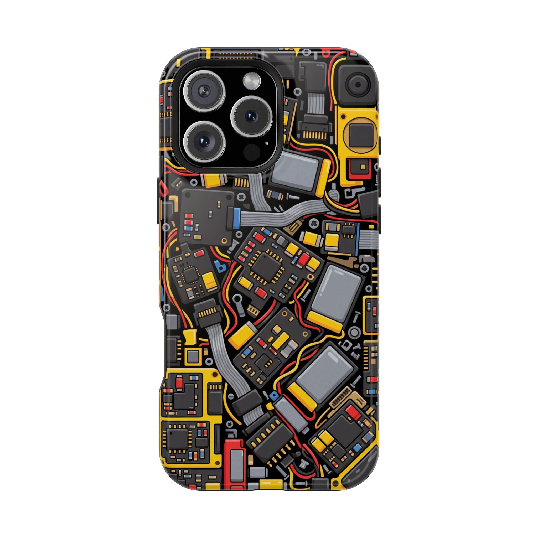 Voltage Board Phone Case — Yellow Circuit Wireless Charging Cover