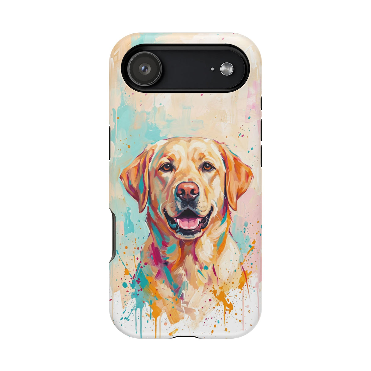 Yellow Labrador Colour Splash Phone Case — Tough Magnetic Case with Wireless Charging
