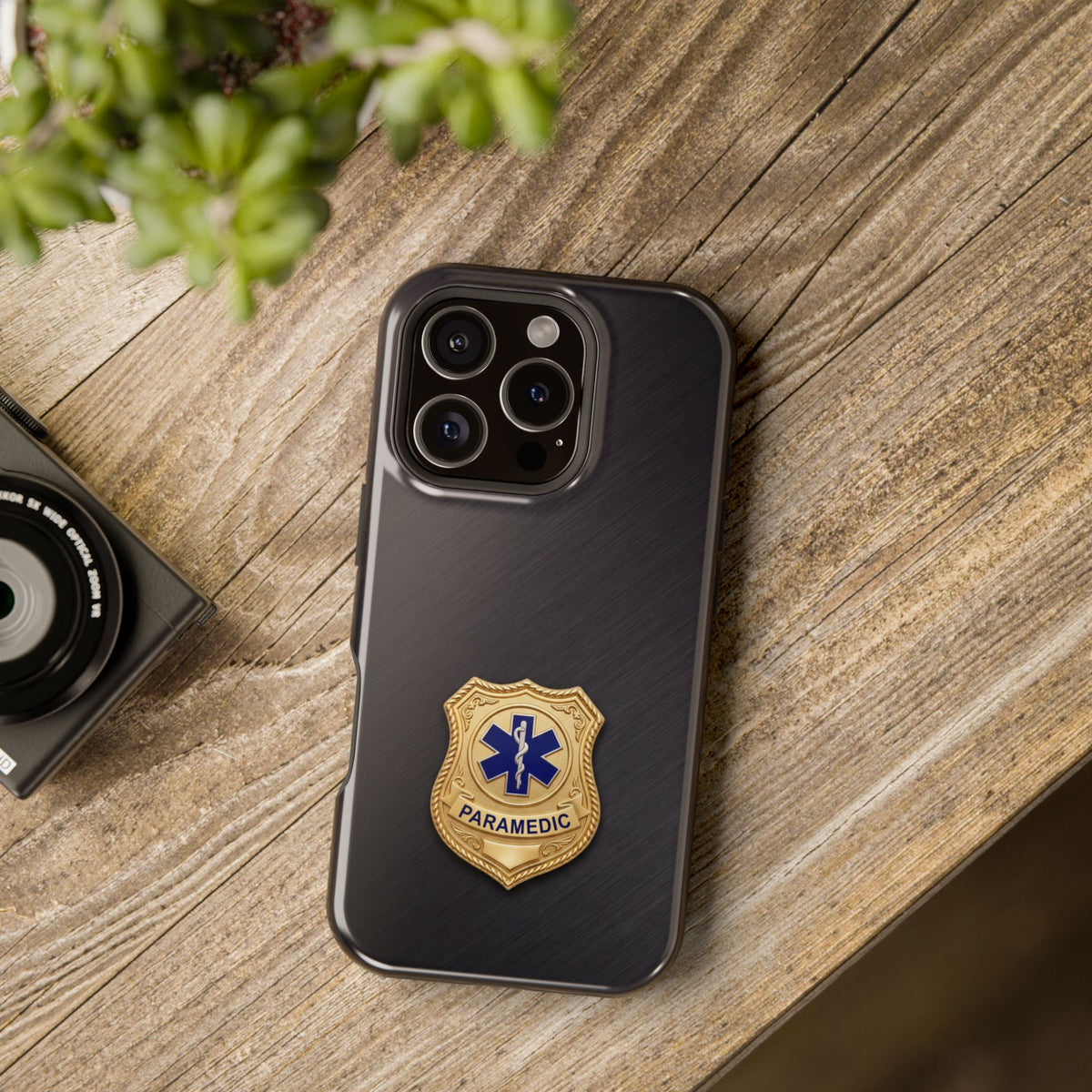 Gold Paramedic Badge Phone Case — Magnetic Wireless Charging Cover