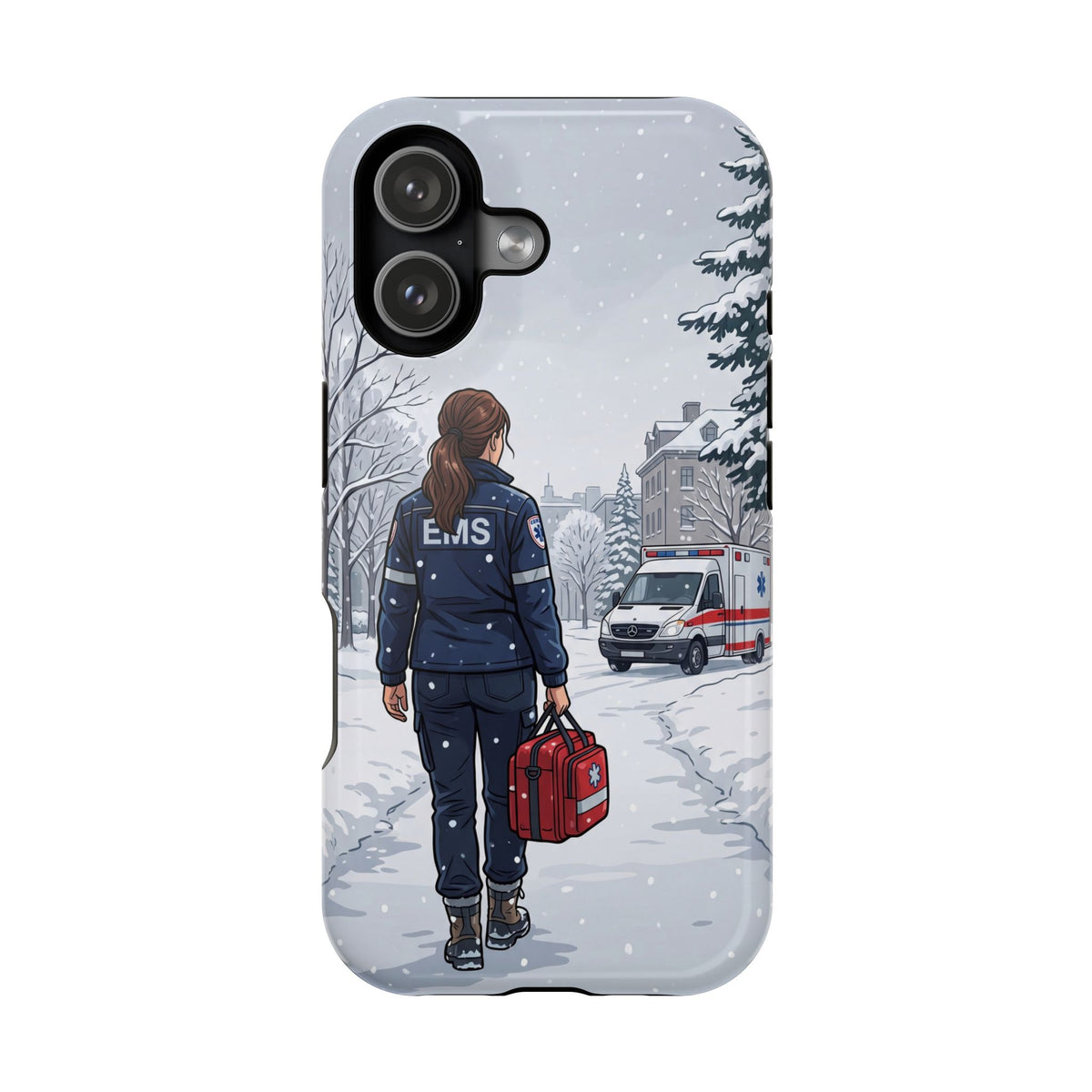 Paramedic/EMT Winter Phone Case — Magnetic Wireless Charging Cover