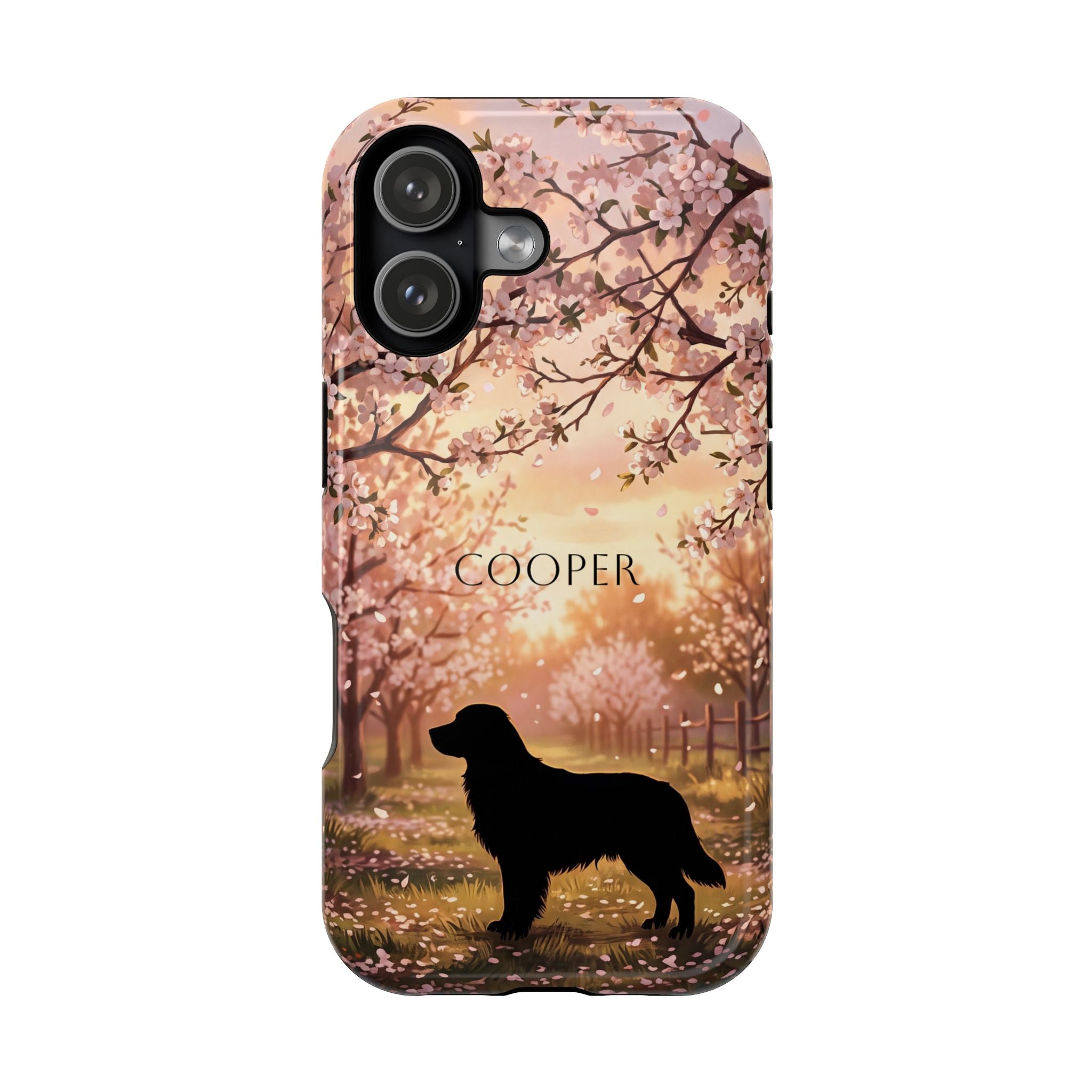 Personalized Golden Retriever Autumn Forest Phone Case — Wireless Charging Cover
