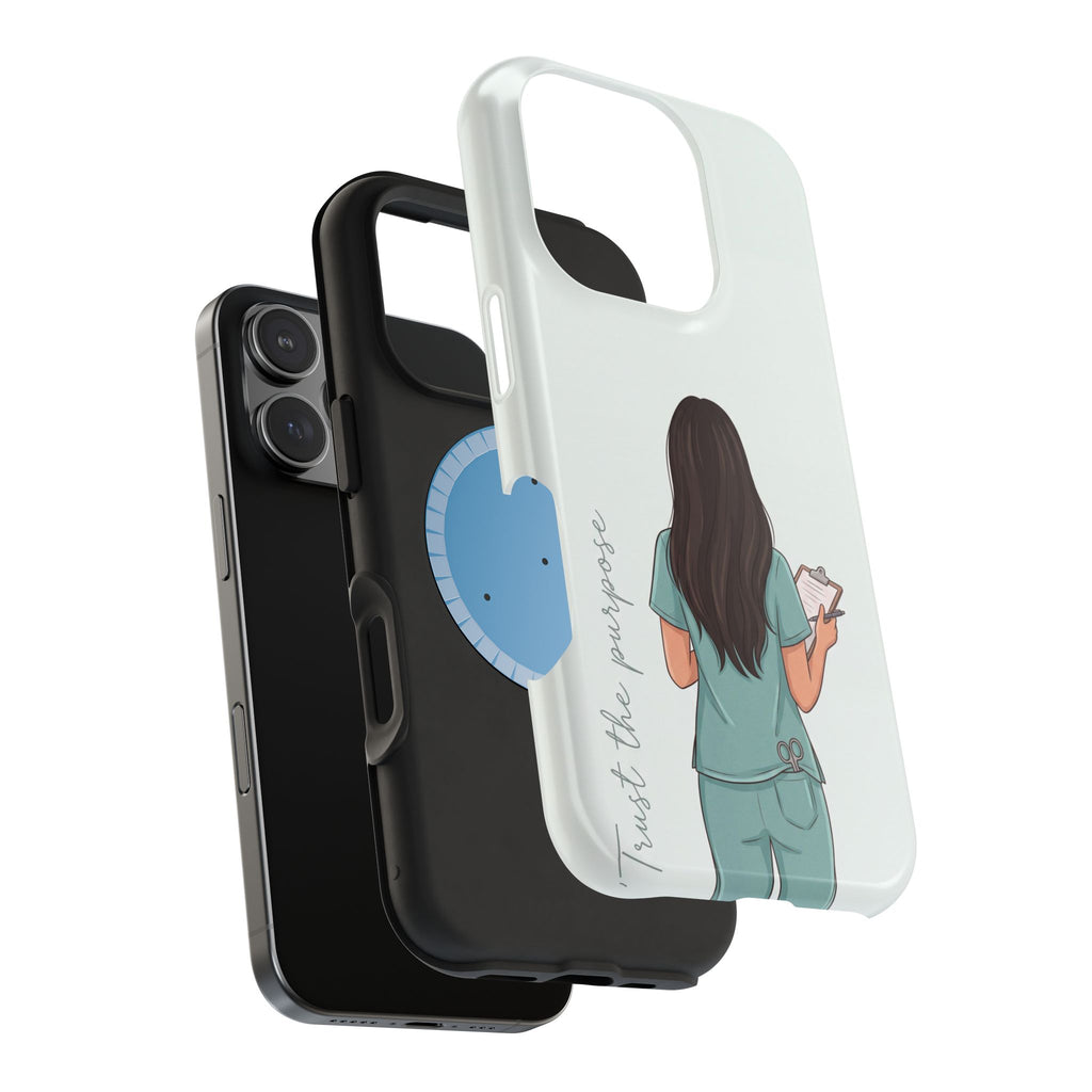 Nurse Illustration Phone Case — Impact-Resistant Wireless Charging Cover