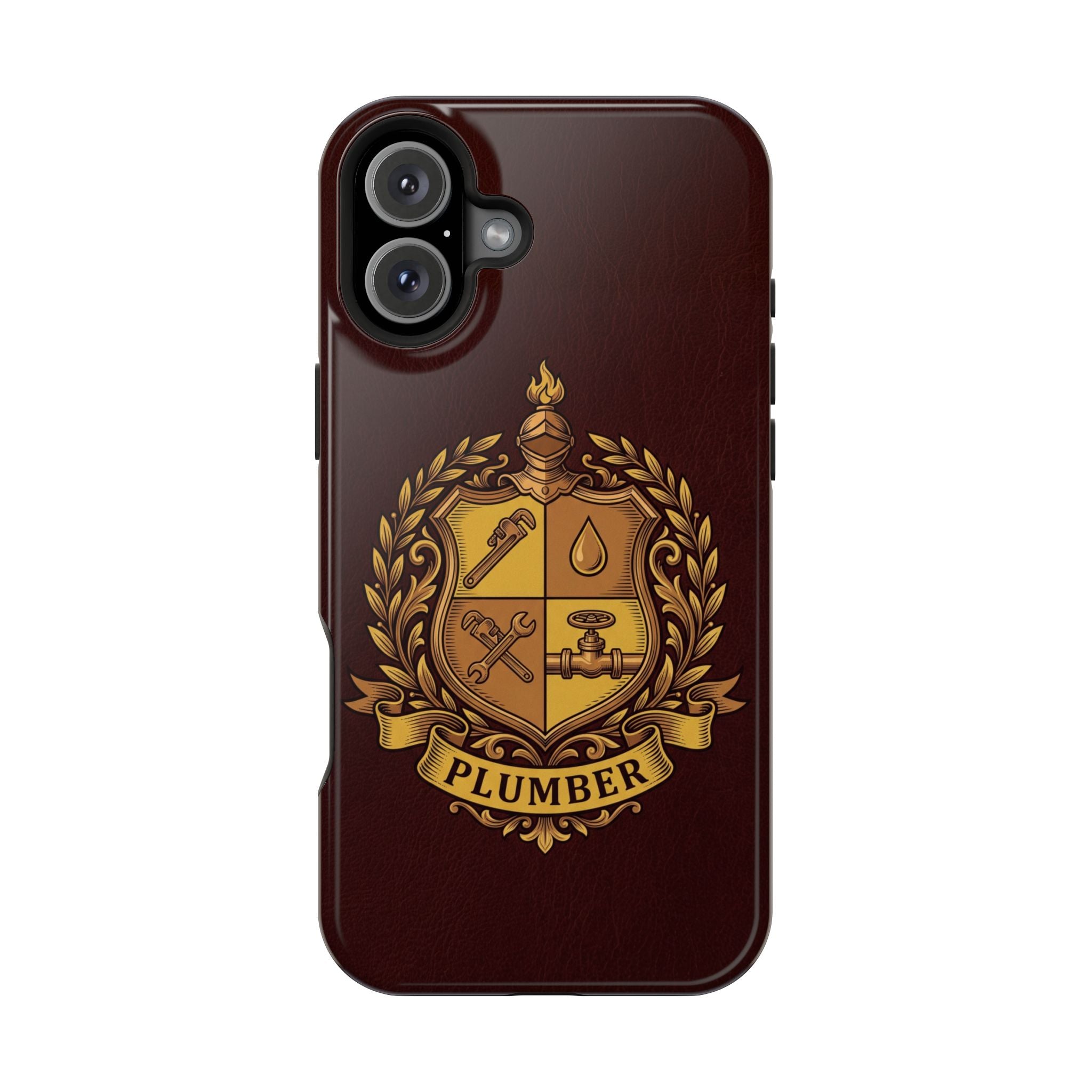 Plumber Crest Phone Case — Heraldic Shield Wireless Charging Cover