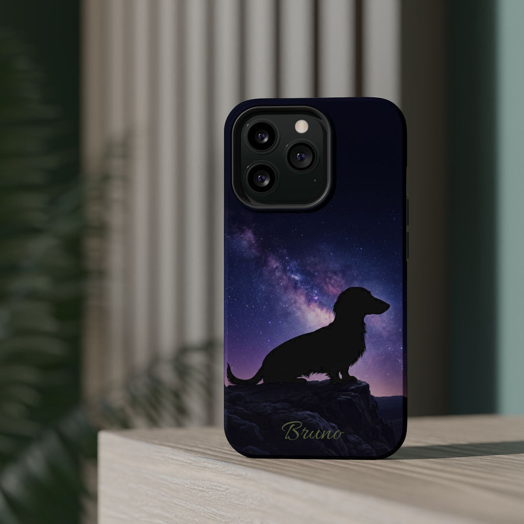 Personalized Dachshund Starry Night Phone Case — Wireless Charging Cover