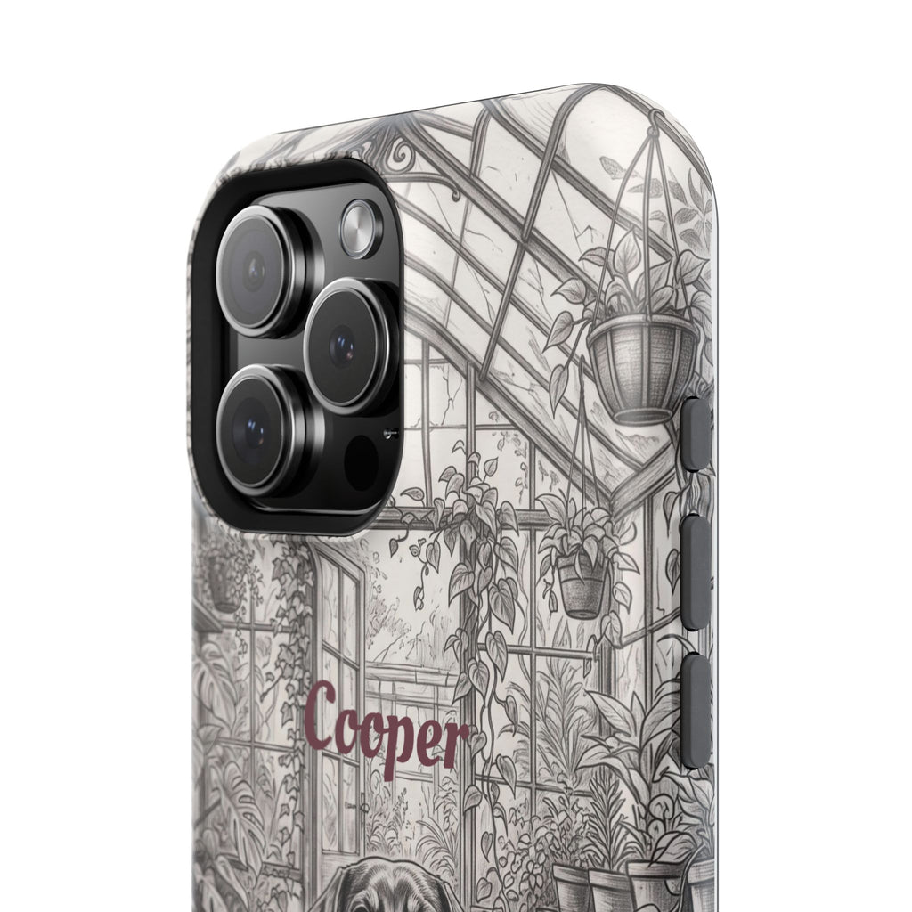 Personalized Dachshund Vintage Greenhouse Phone Case — Wireless Charging Cover