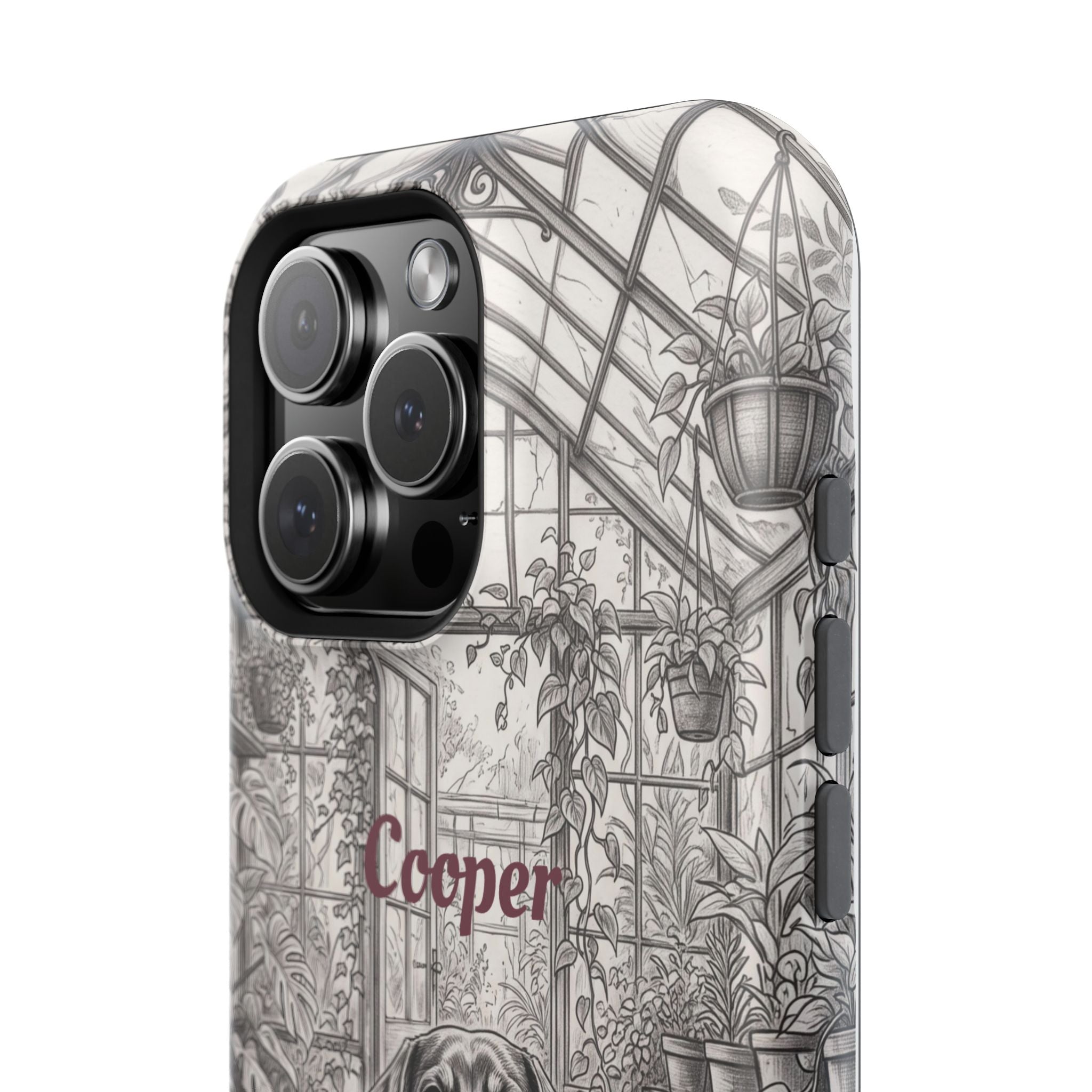 Personalized Dachshund Vintage Greenhouse Phone Case — Wireless Charging Cover
