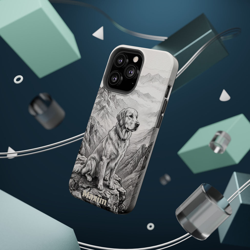 Personalized Golden Retriever Mountain Peak Phone Case — Wireless Charging Cover