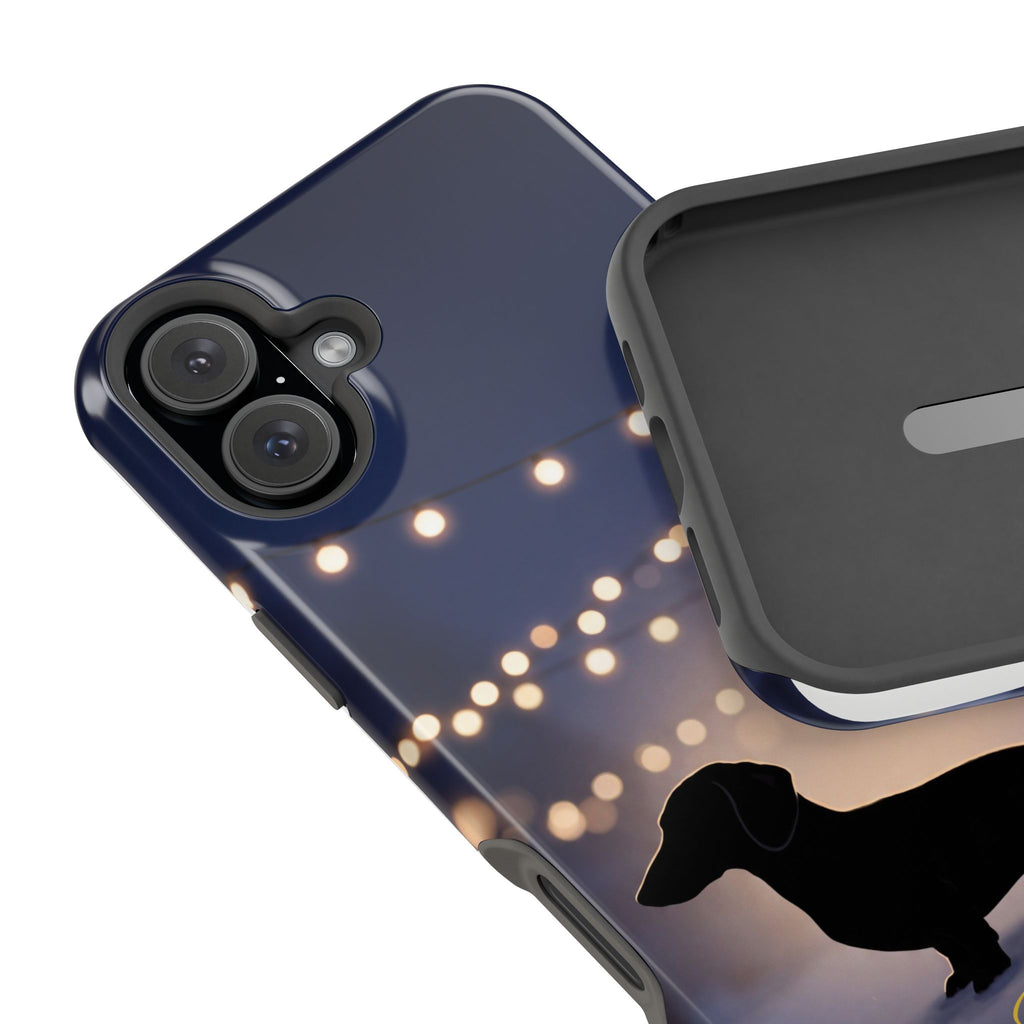 Personalized Dachshund Fairy Lights Phone Case — Wireless Charging Cover