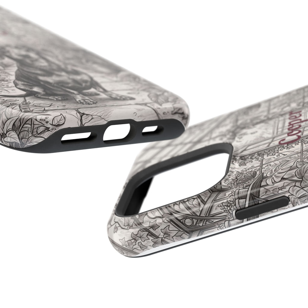 Personalized Dachshund Vintage Greenhouse Phone Case — Wireless Charging Cover