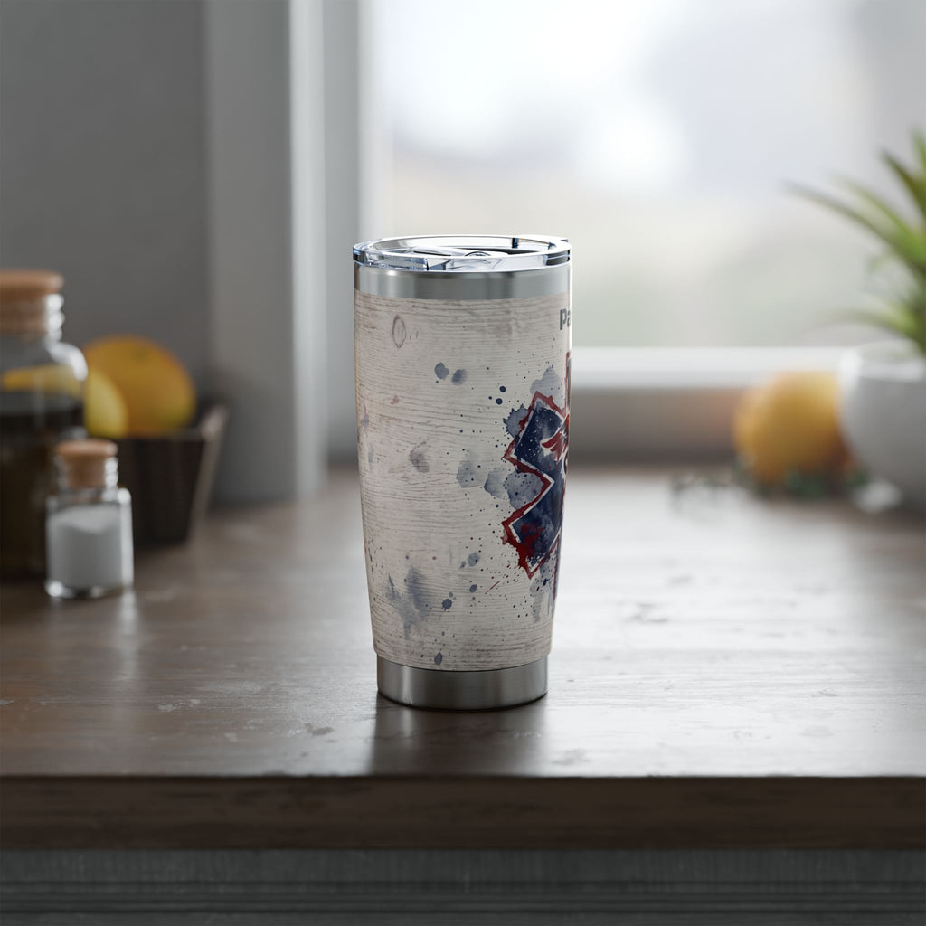 Personalized Paramedic/EMT Tumbler – 20 oz Distressed Watercolor Star of Life