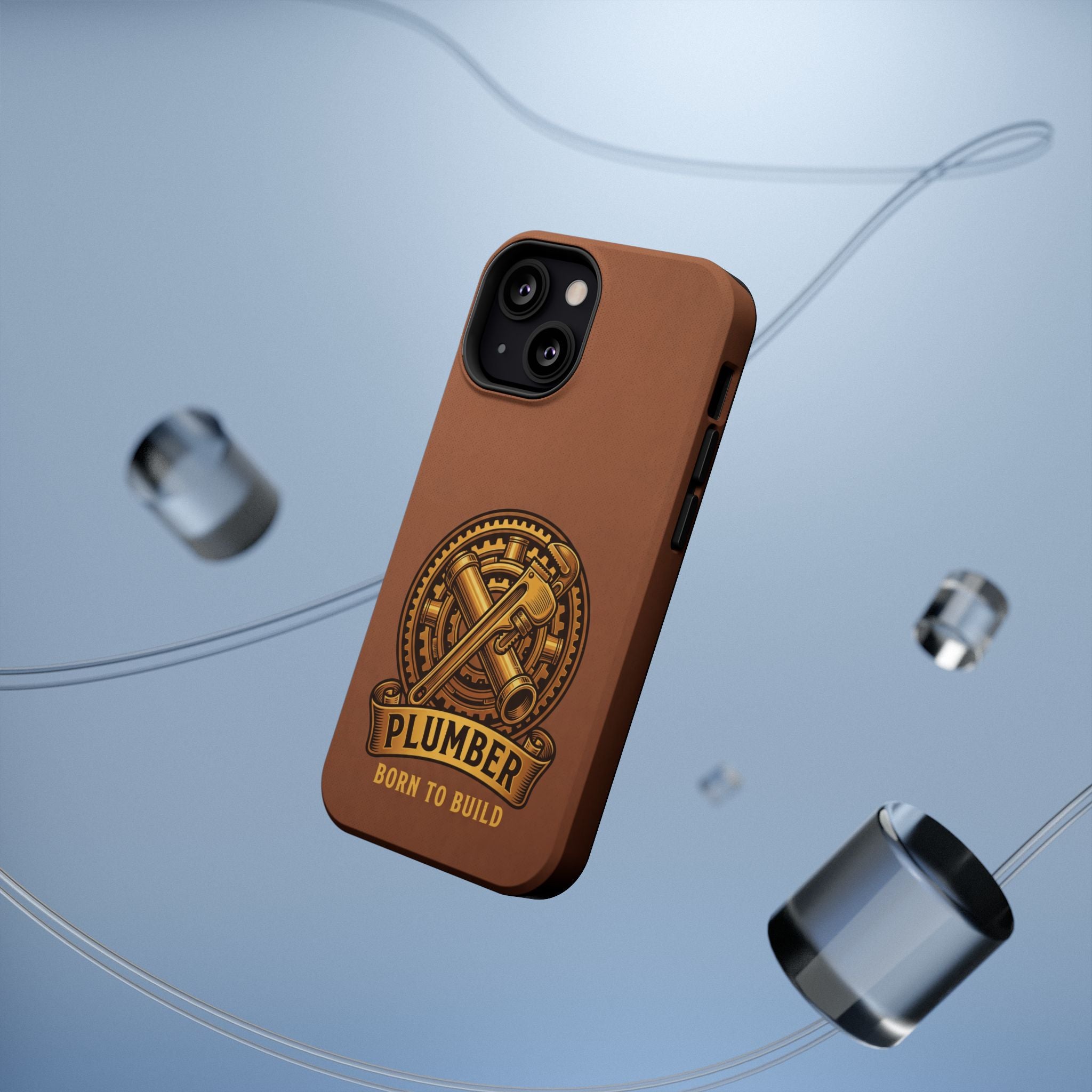 Plumber Born to Build Phone Case — Badge Wireless Charging Cover
