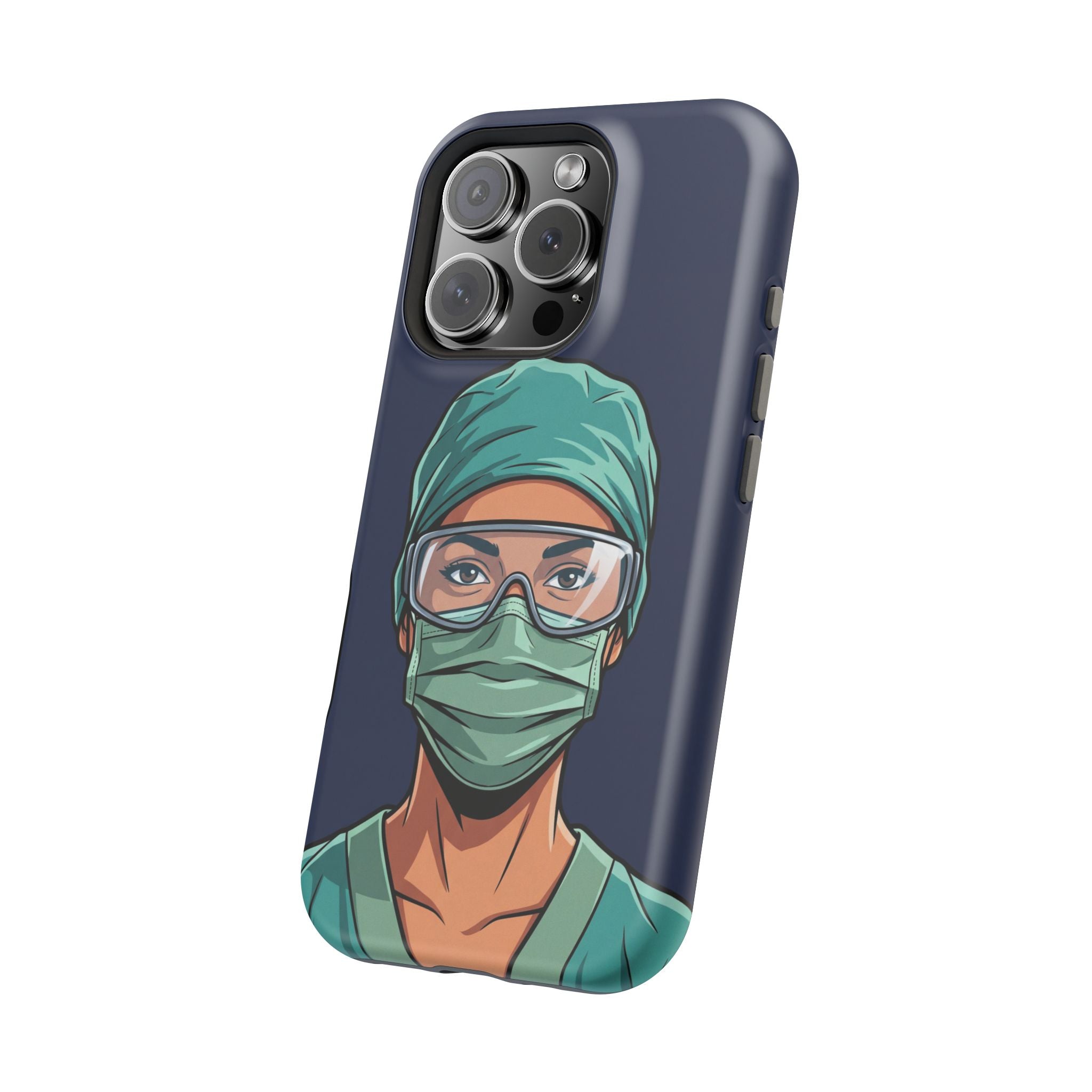 Bold Nurse Portrait Phone Case — Magnetic Wireless Charging Cover