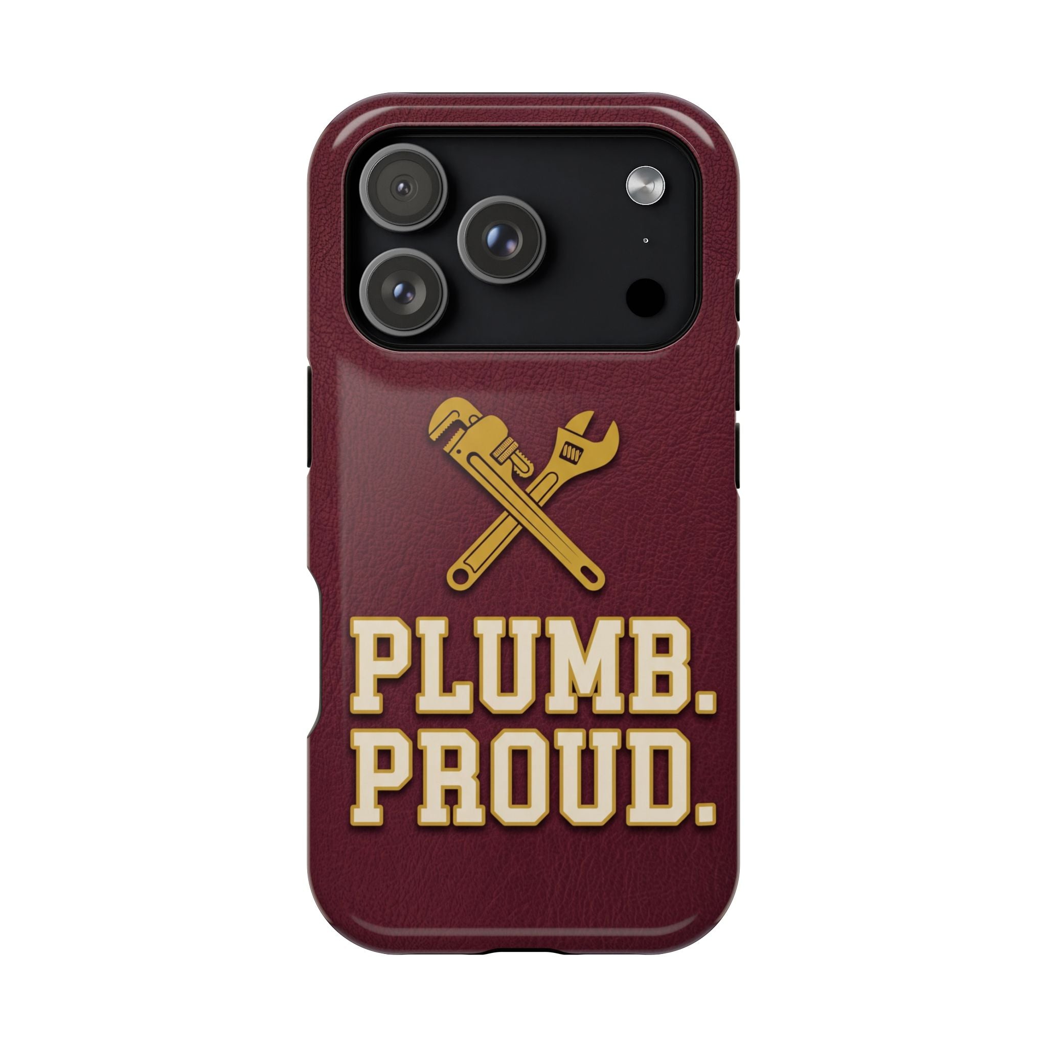 Plumb. Proud. Phone Case — Crossed Wrenches Wireless Charging Cover