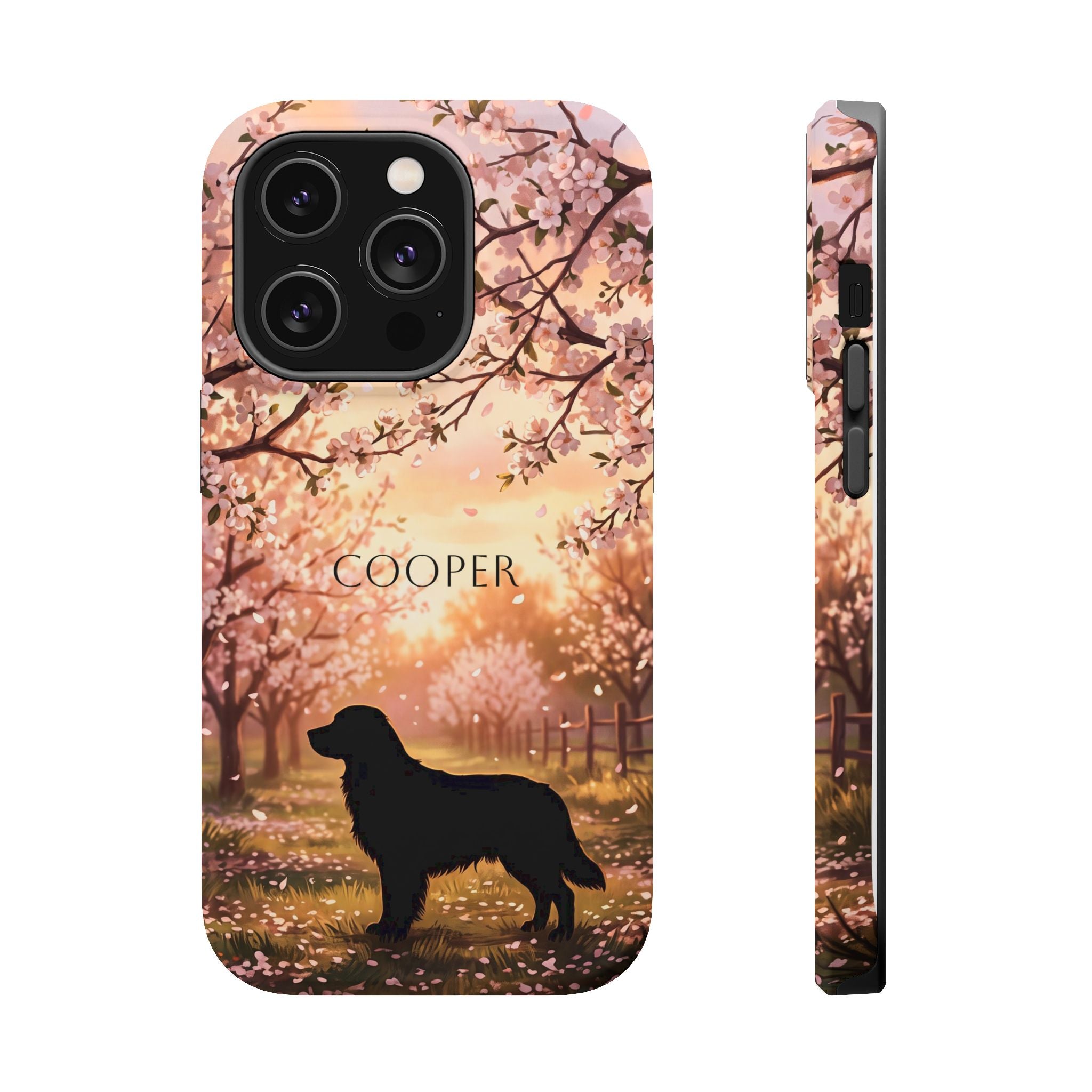 Personalized Golden Retriever Autumn Forest Phone Case — Wireless Charging Cover