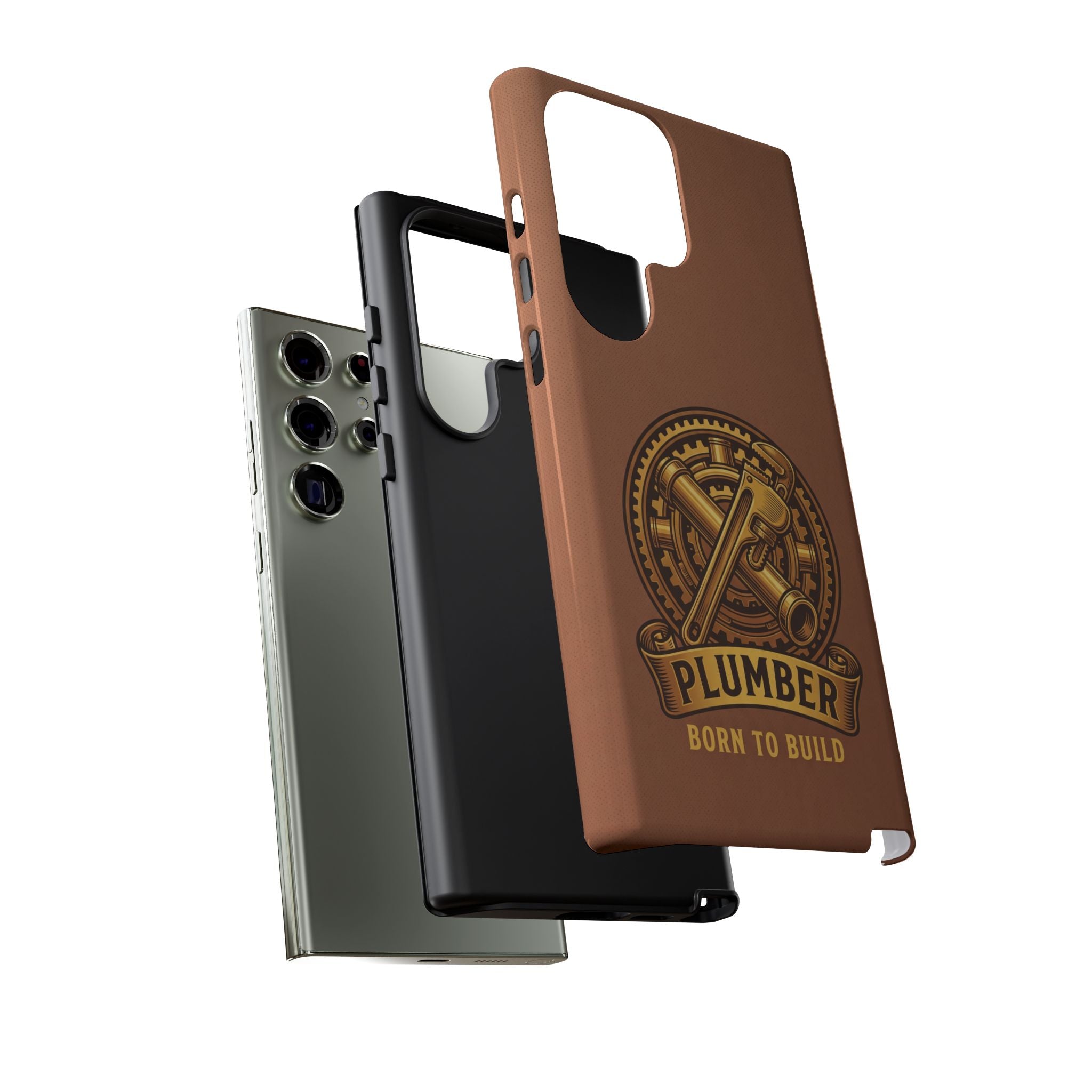 Plumber Born to Build Leather Phone Case - Samsung & iPhone Series