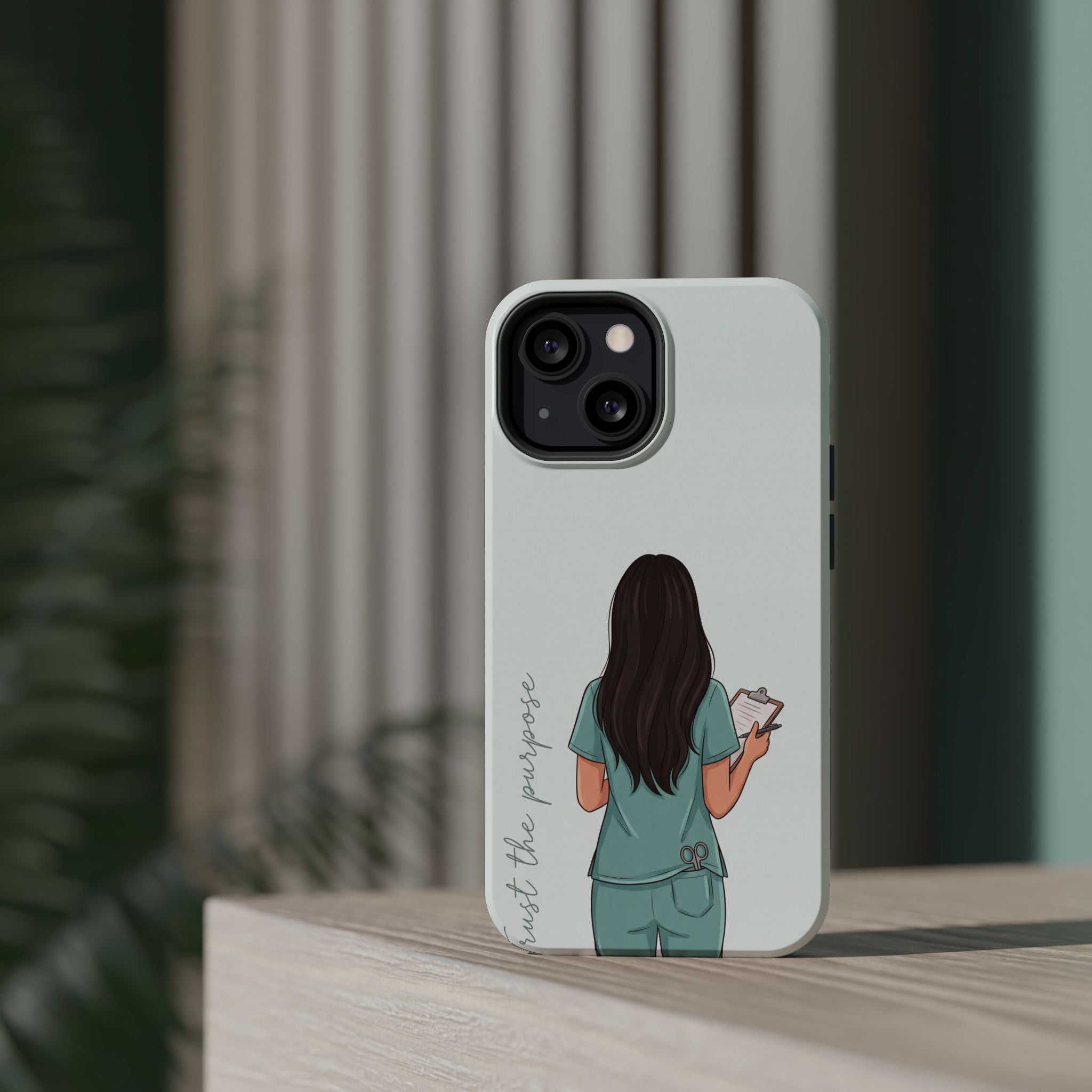 Nurse Illustration Phone Case — Impact-Resistant Wireless Charging Cover