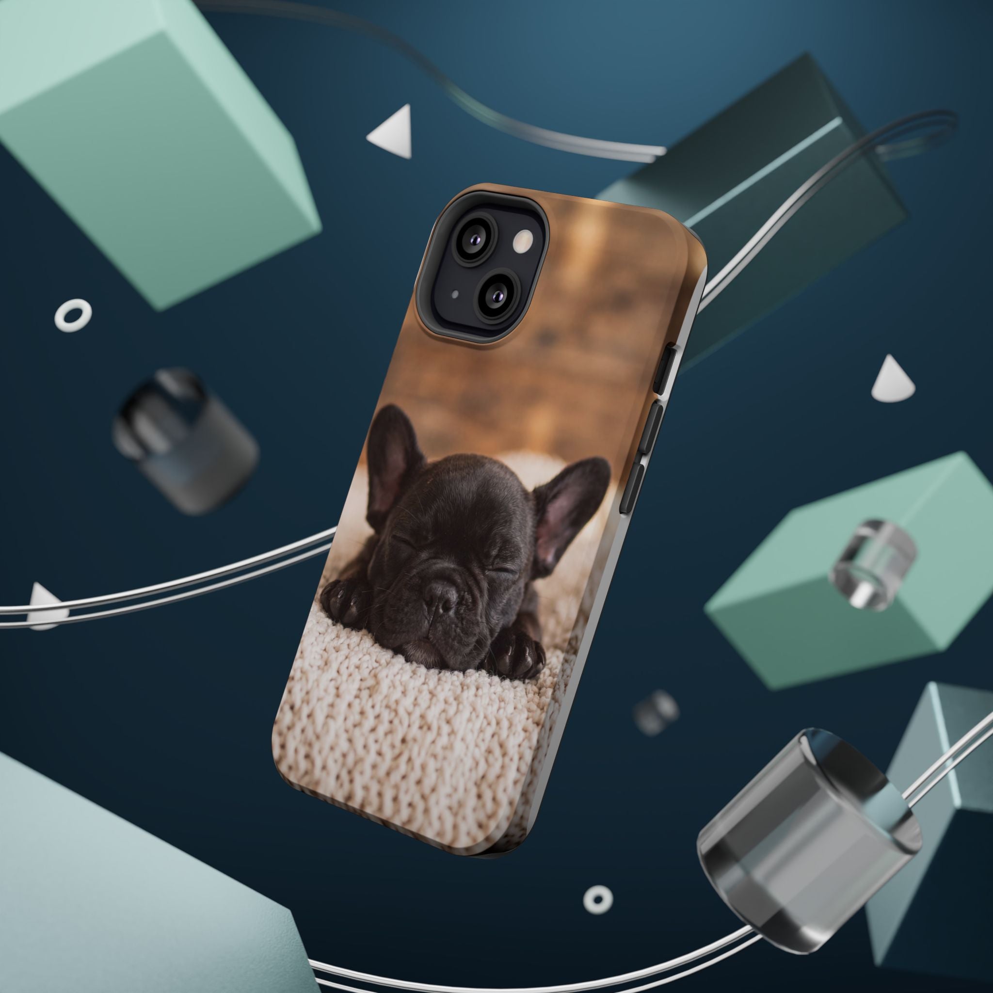 Sleepy French Bulldog Phone Case — Impact-Resistant Wireless Charging Cover