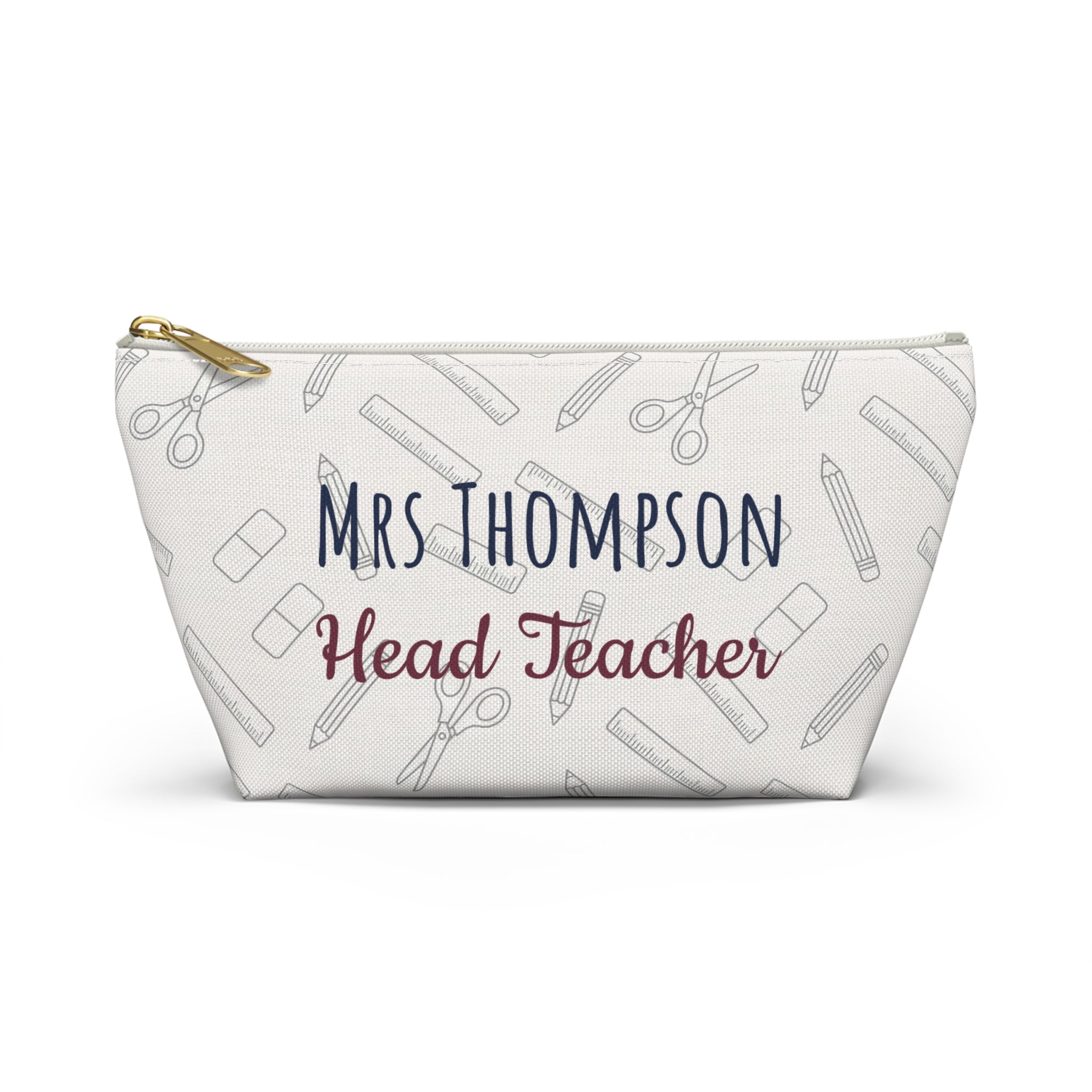 Personalized Teacher Gift Pouch – Custom Name Makeup Bag for Teachers