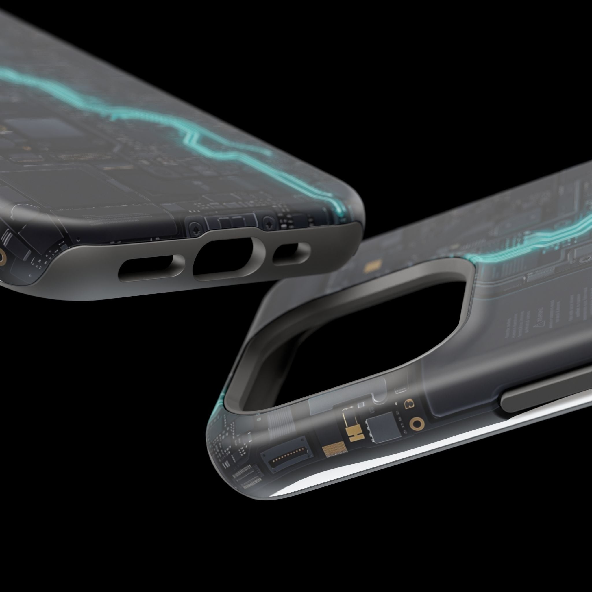 Cyan Bolt Electrician Phone Case — Electric Circuit Wireless Charging Cover