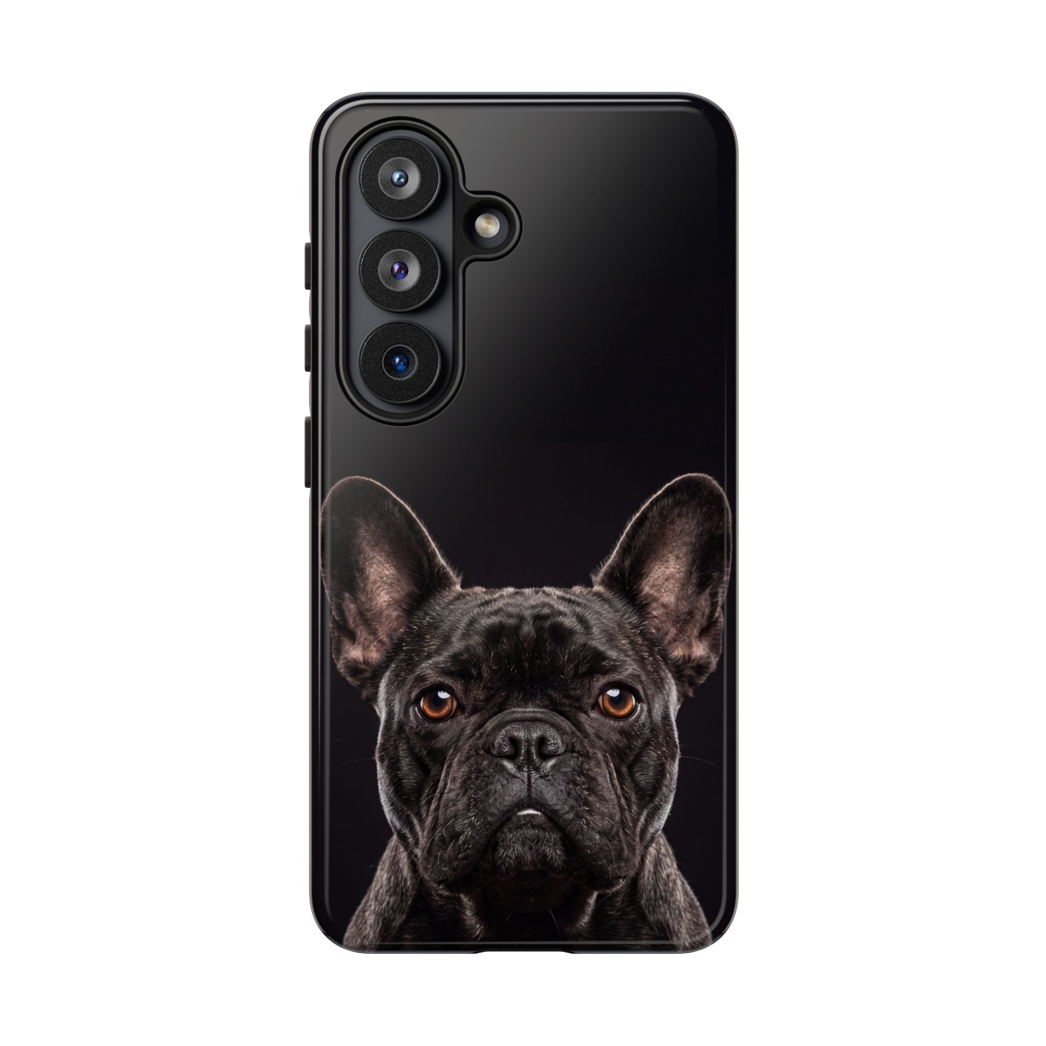 Front-Facing French Bulldog Phone Case | Dramatic Black Studio Portrait | Samsung & iPhone