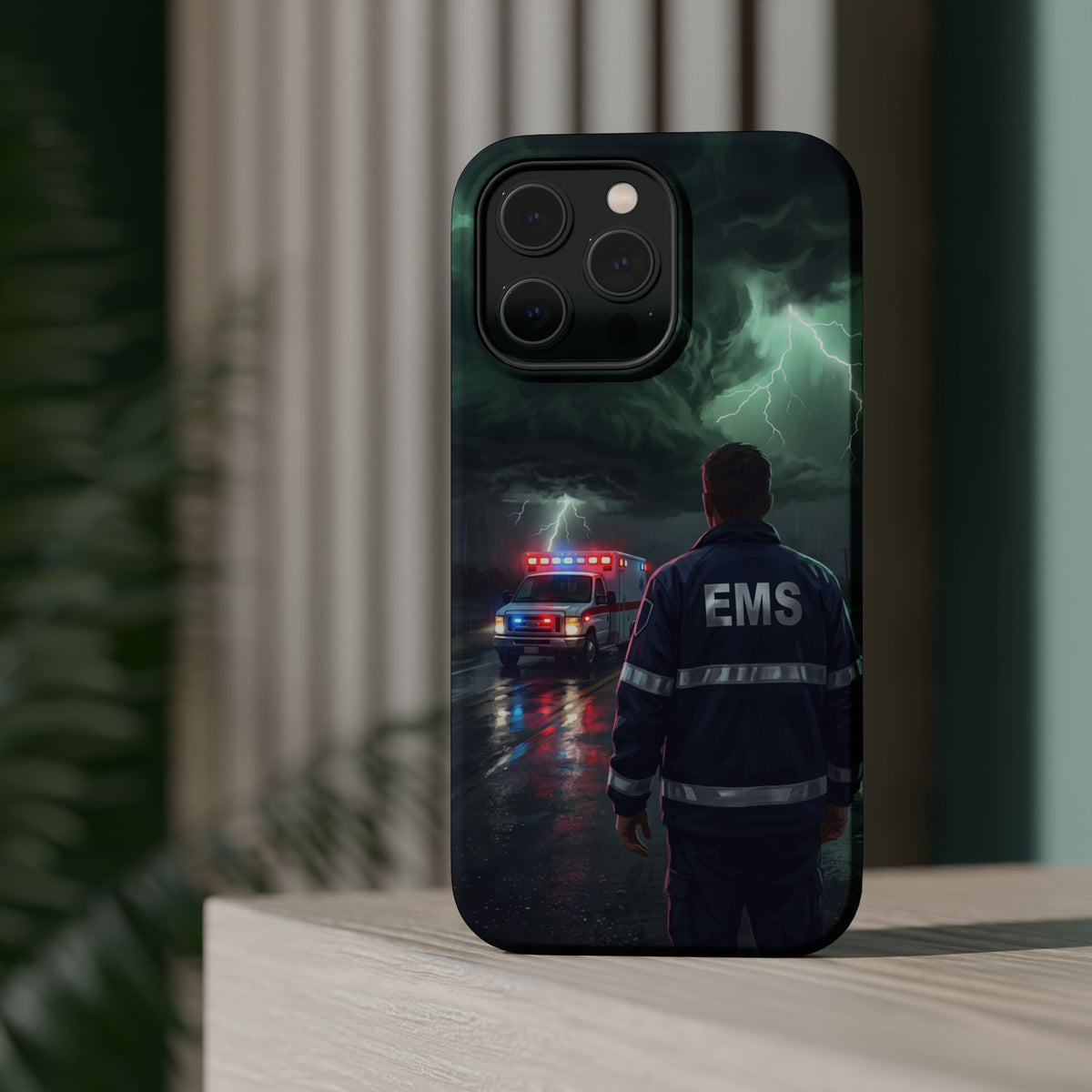 EMS Green Storm City Phone Case — Magnetic Wireless Charging Cover