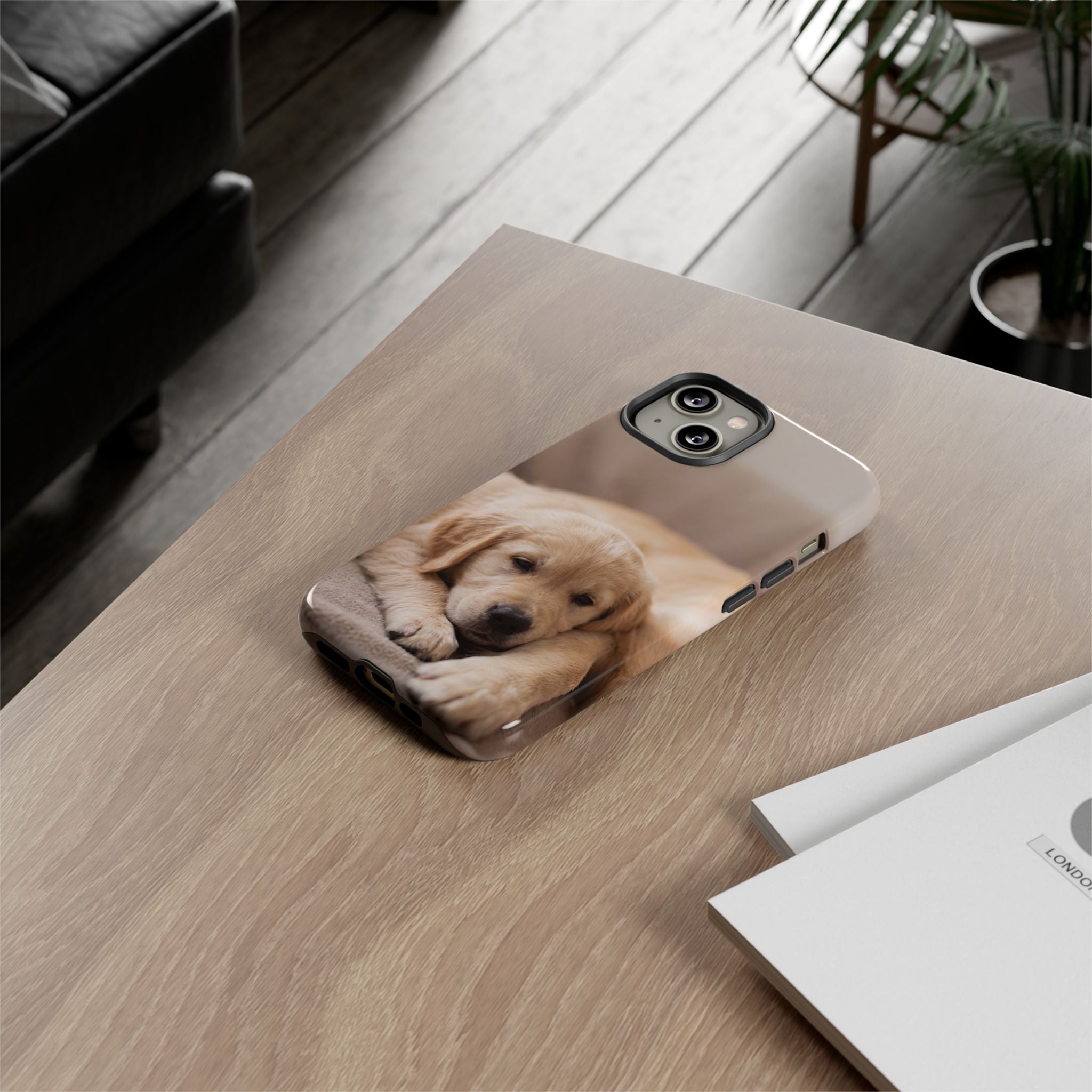 Sleepy Golden Retriever Puppy Phone Case | Cozy Cuddly Puppy Portrait | Samsung & iPhone