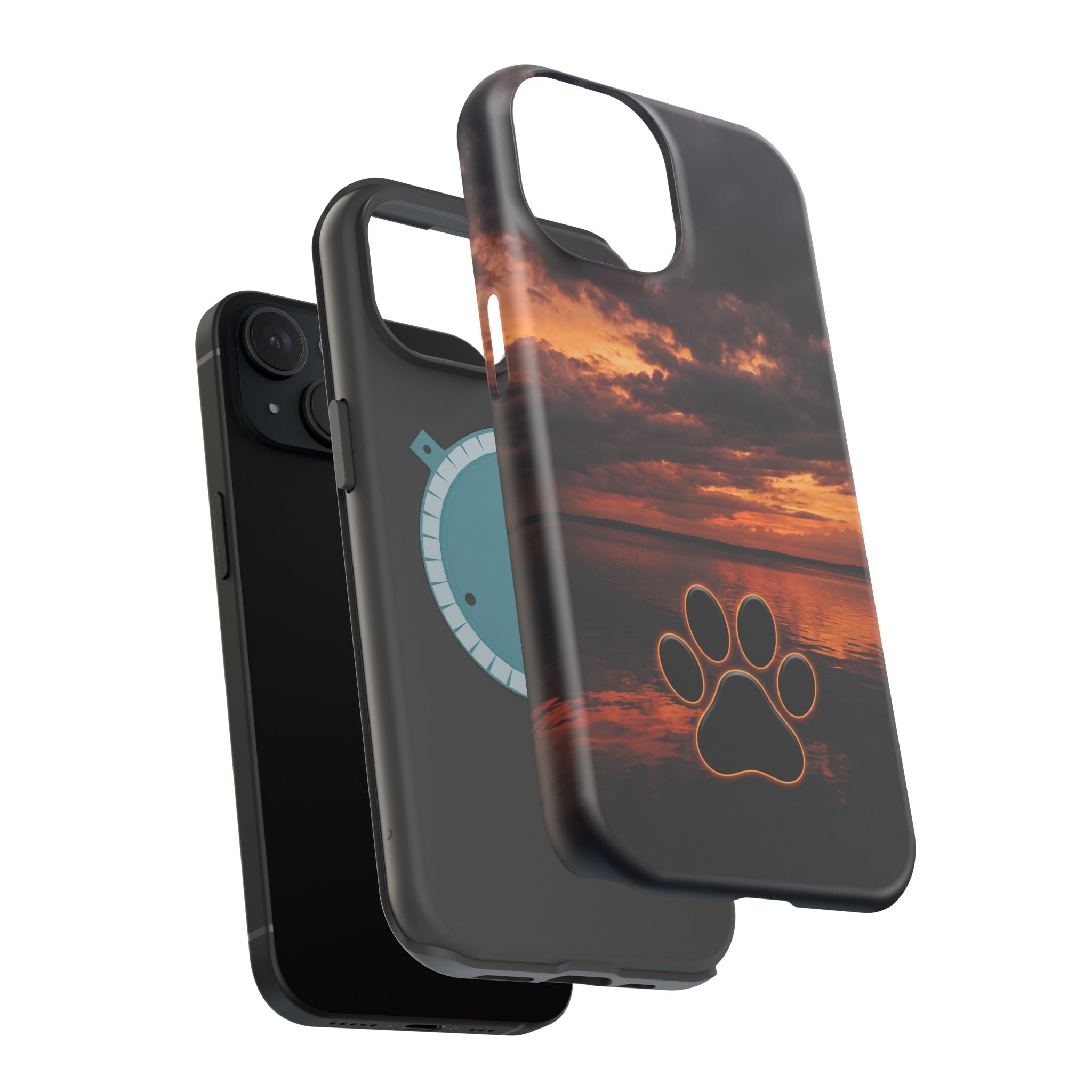 Paw Sunset Magnetic Impact-Resistant Phone Case for iPhone and Samsung Galaxy series