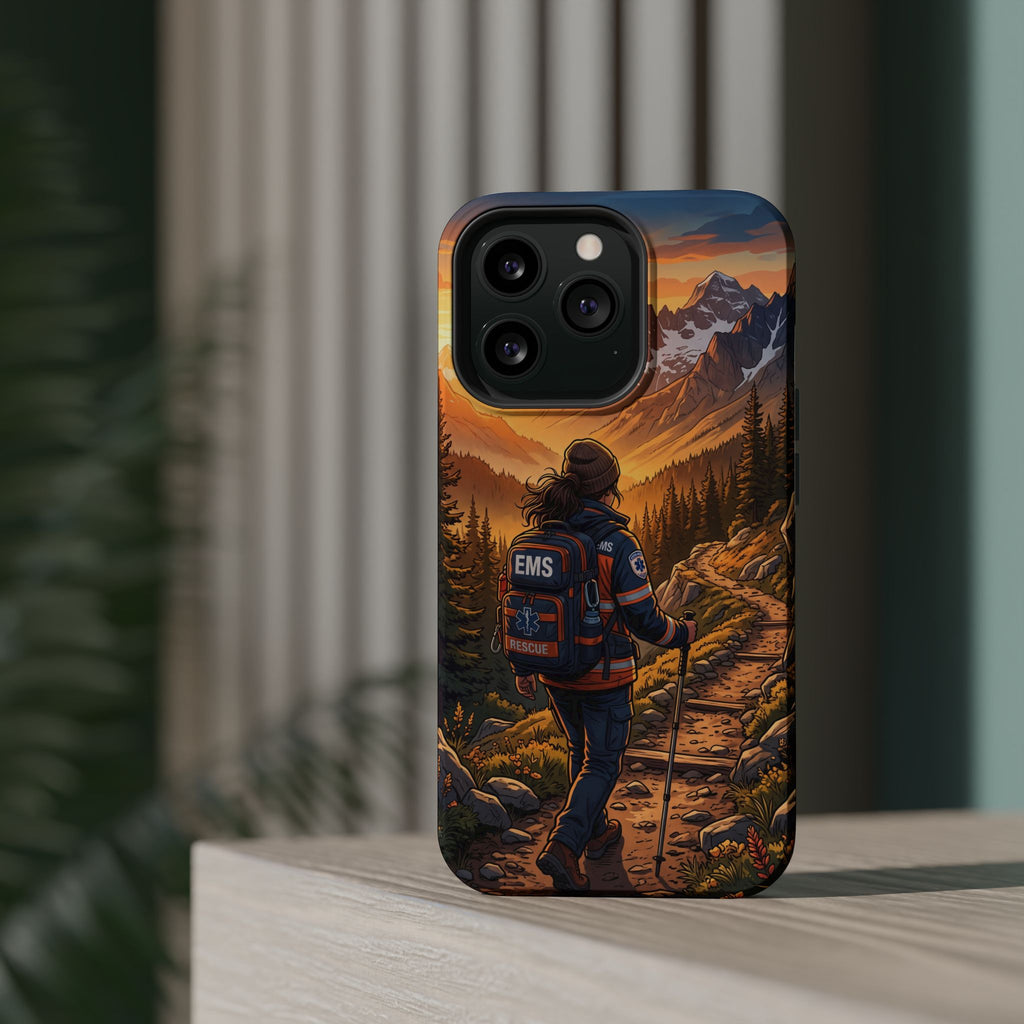 Paramedic/EMT Mountain Phone Case — Magnetic Wireless Charging Cover