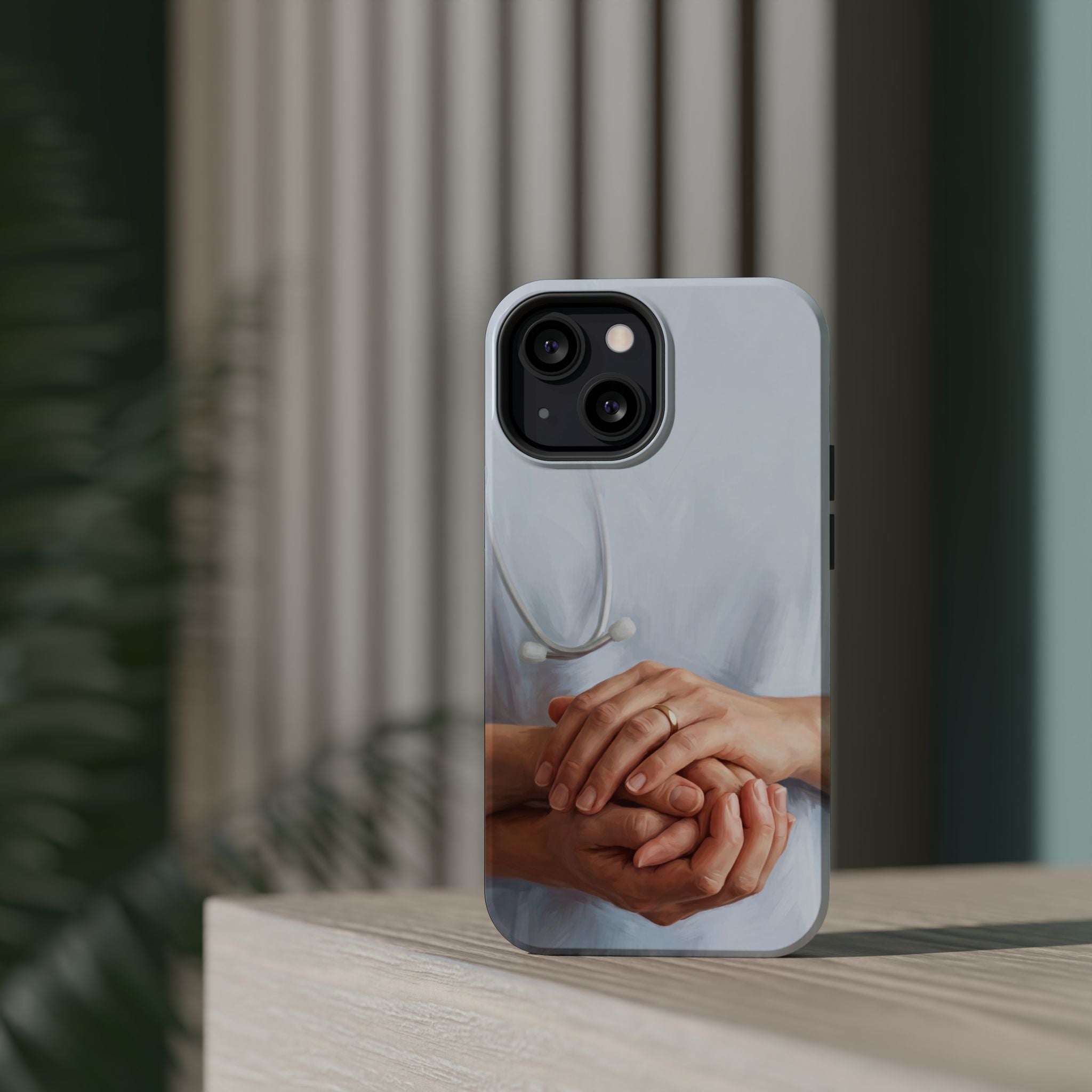 Impact-Resistant Phone Case — Caring Hands Wireless Charging Cover
