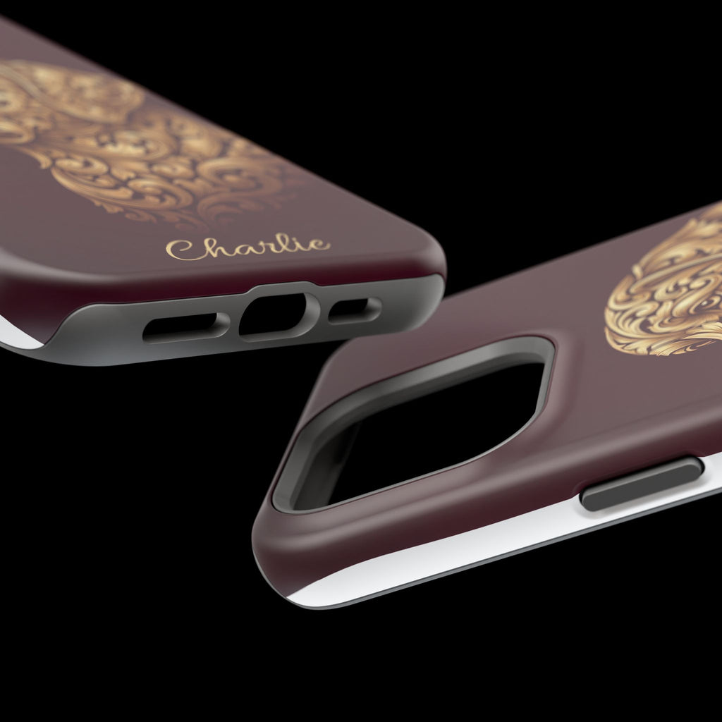 Personalized Gold Filigree Labrador Phone Case — Tough Magnetic Case with Wireless Charging