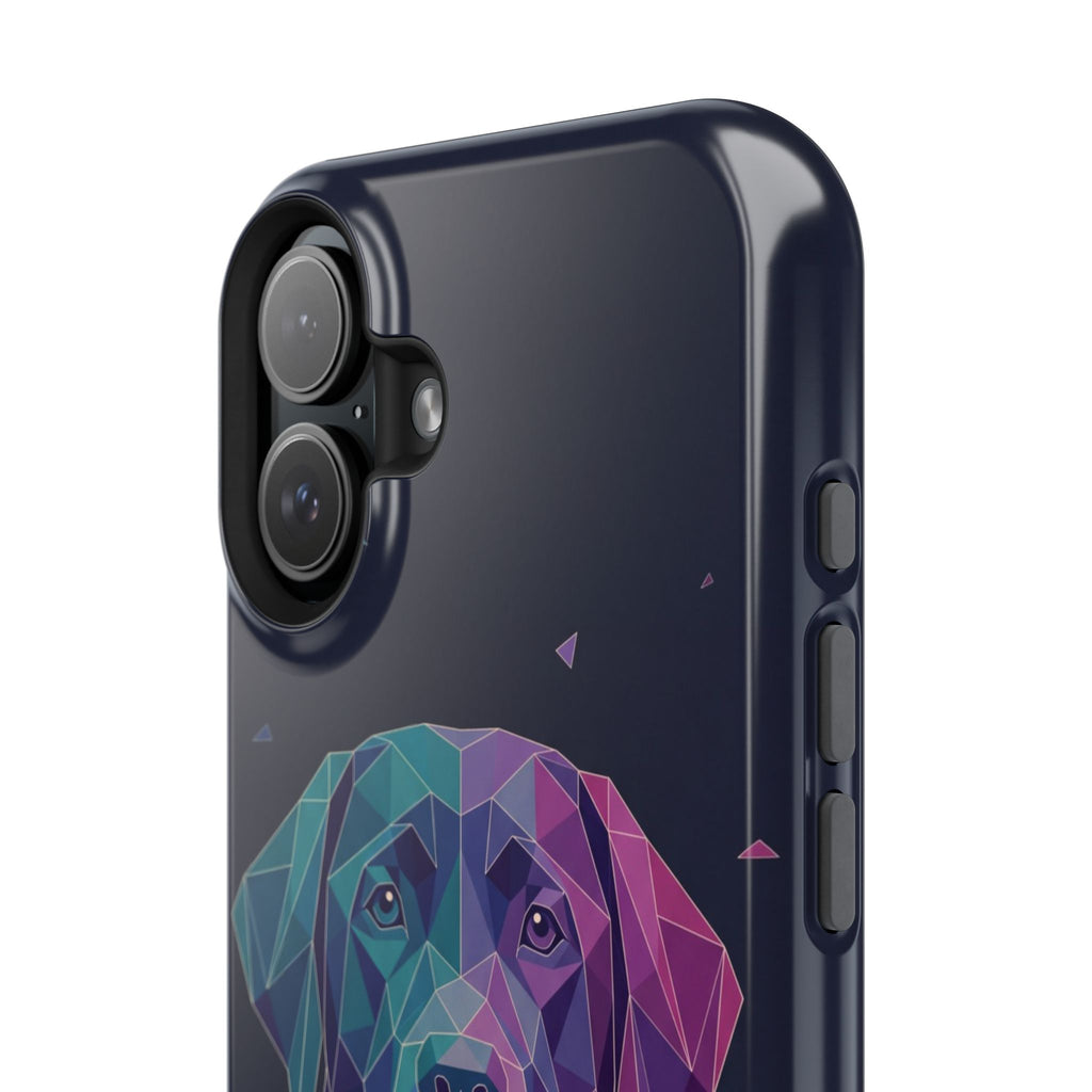 Geometric Labrador Phone Case — Tough Magnetic Case with Wireless Charging