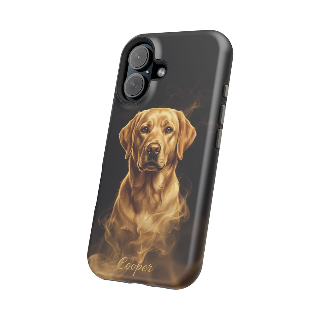 Personalized Gold Smoke Labrador Phone Case — Tough Magnetic Case with Wireless Charging