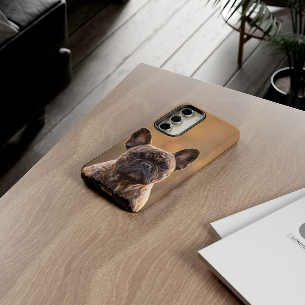French Bulldog Portrait Phone Case | Realistic Brindle Frenchie Photo Case | iPhone & Samsung