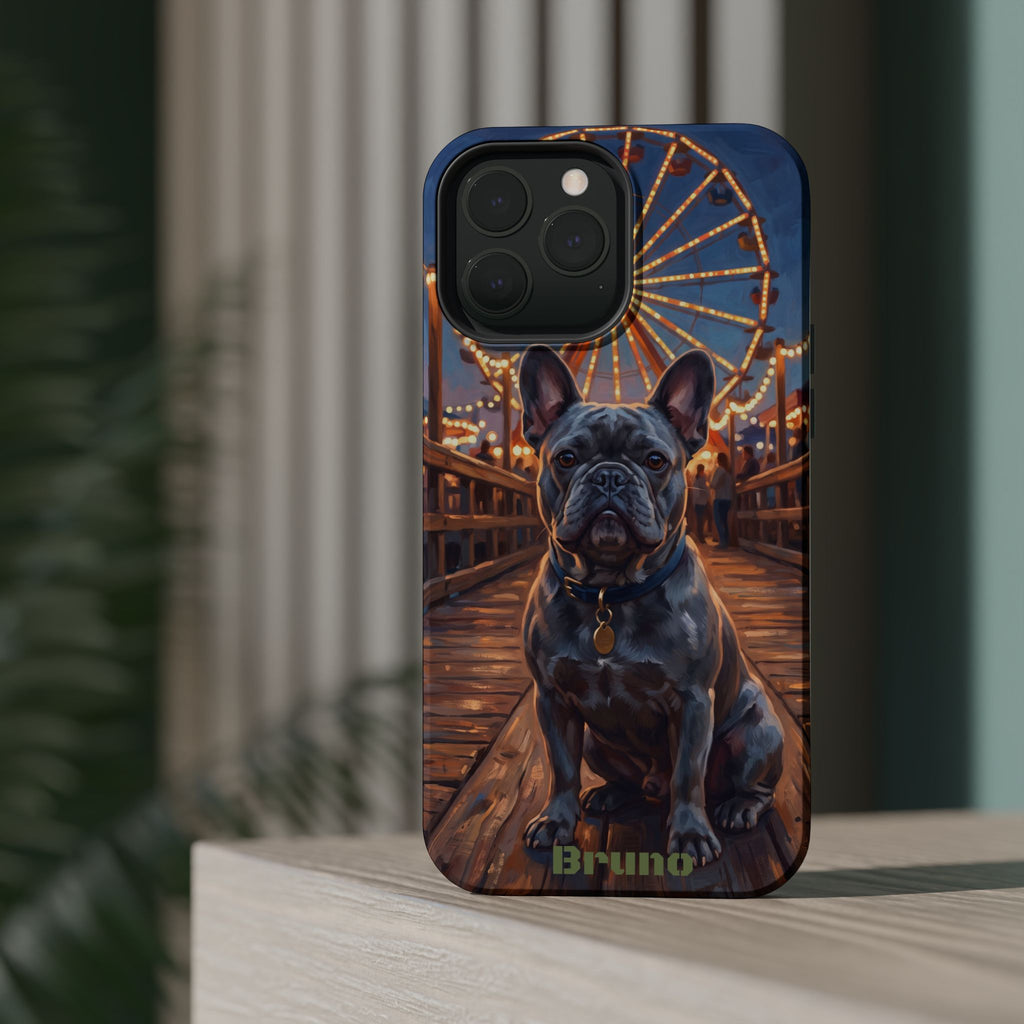 Personalized French Bulldog Pier Lights Phone Case — Wireless Charging Cover