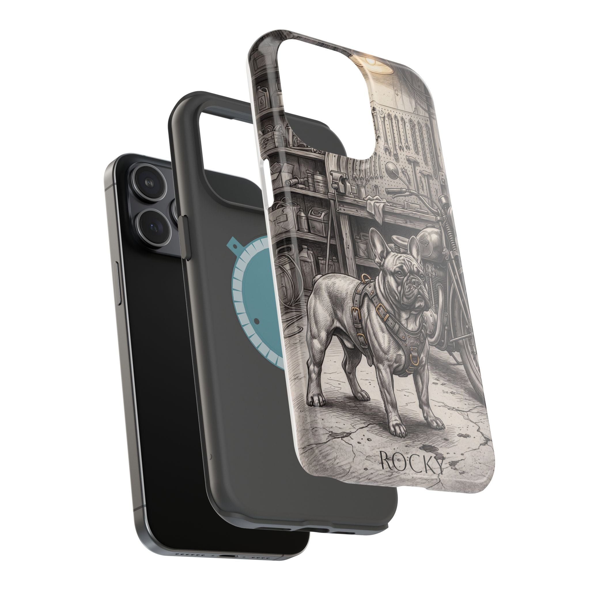 Personalized French Bulldog Vintage Street Phone Case — Wireless Charging Cover