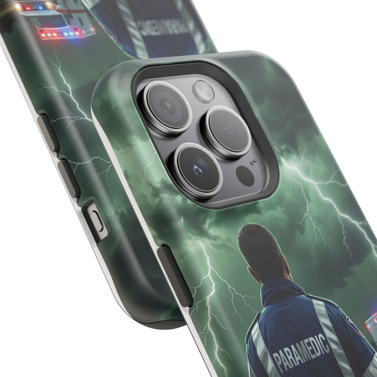 Paramedic Green Storm Phone Case — Magnetic Wireless Charging Cover