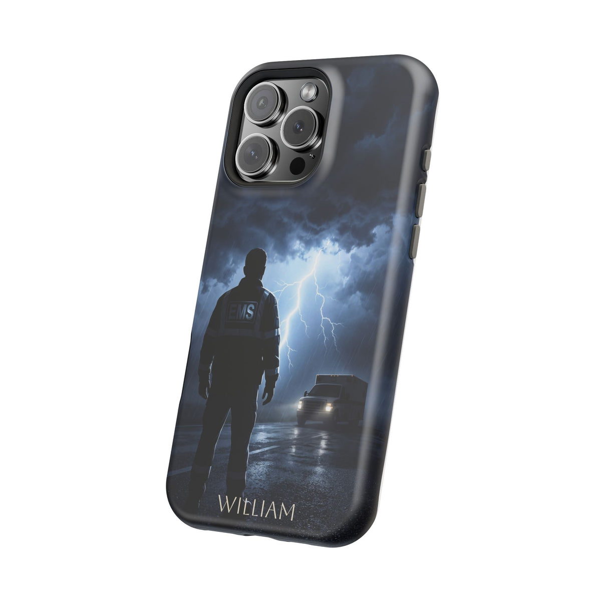 Personalized Lightning Storm EMS Phone Case — Wireless Charging Cover