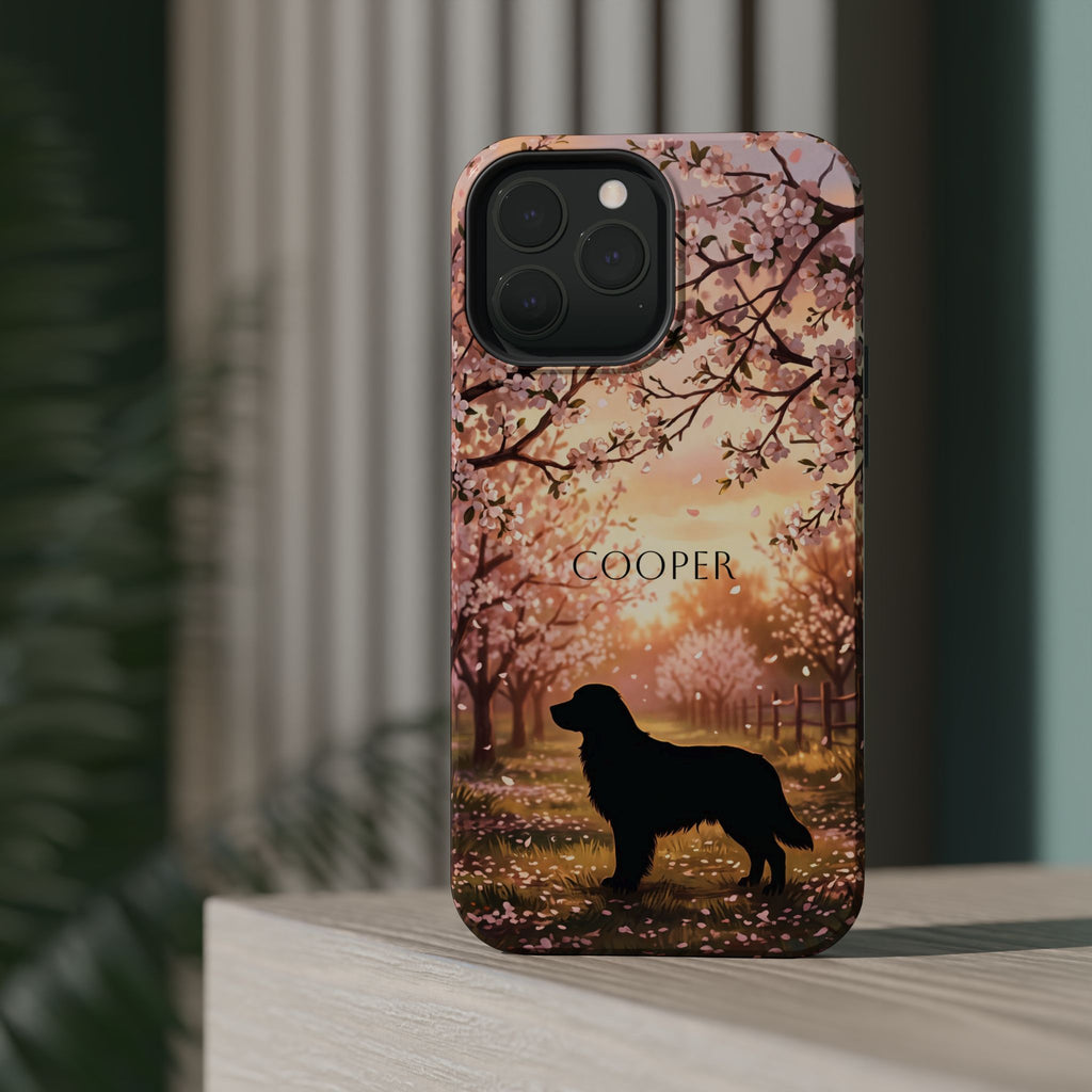 Personalized Golden Retriever Autumn Forest Phone Case — Wireless Charging Cover