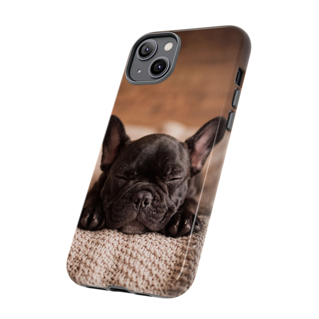 Sleeping French Bulldog Phone Case | Cozy Frenchie Resting on Blanket | iPhone & Samsung