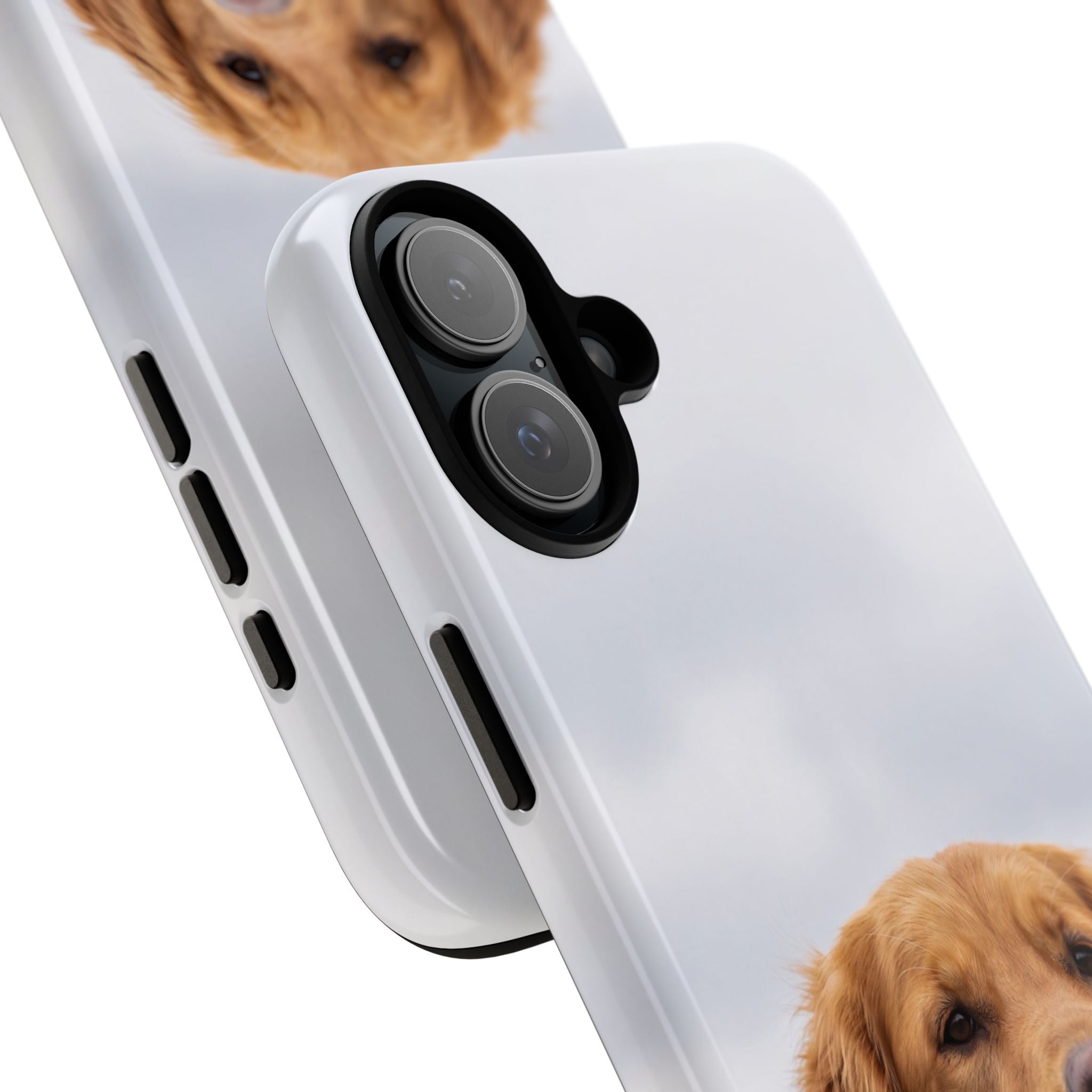 Golden Retriever Portrait Phone Case | Happy Dog Photo on Soft Sky Background | Samsung & iPhone