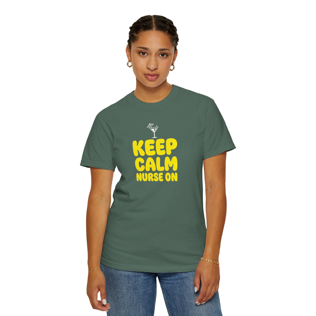 Nurse T-Shirt - "Keep Calm Nurse On" Funny Nursing Quote Unisex Tee, Nurse Appreciation Gift