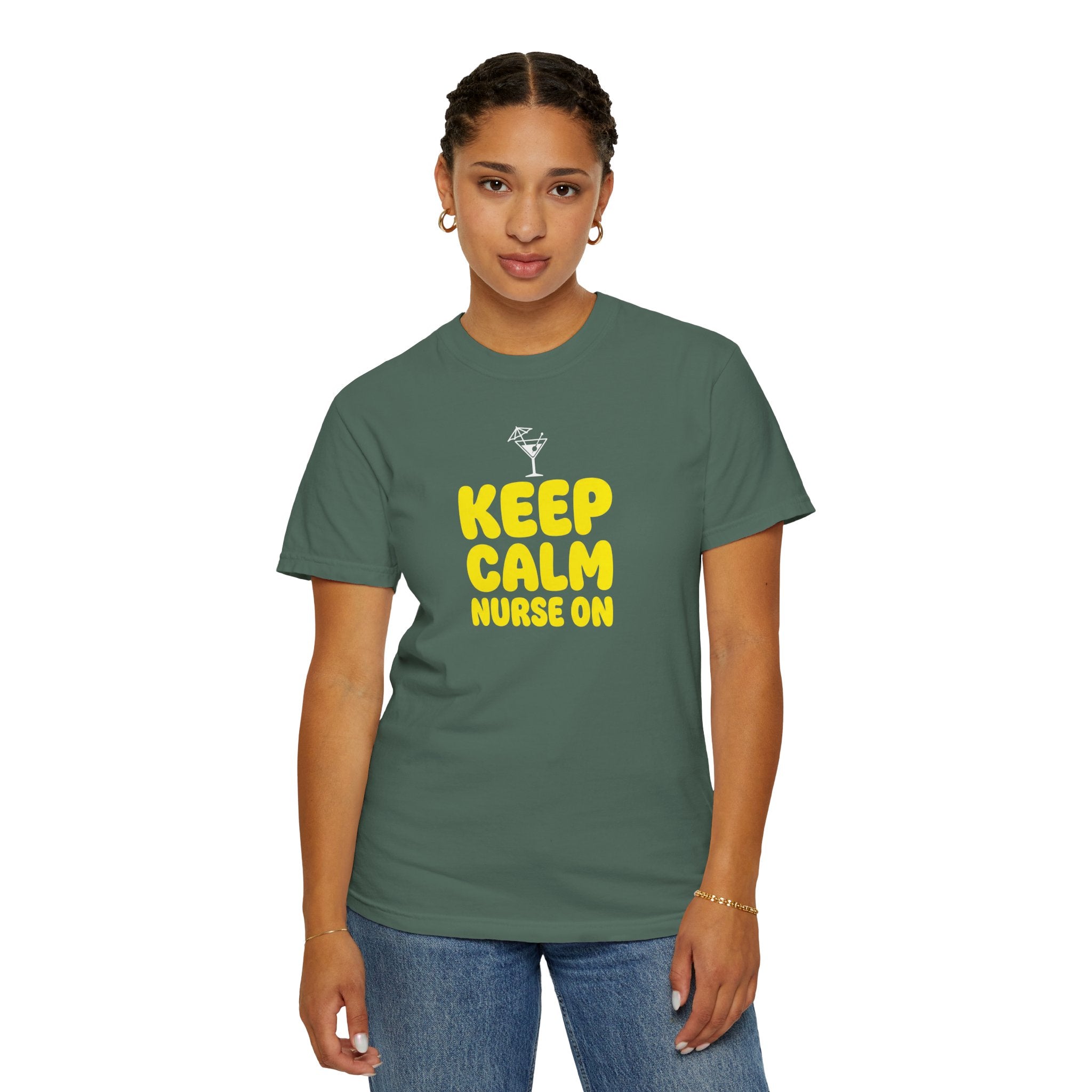 Nurse T-Shirt - "Keep Calm Nurse On" Funny Nursing Quote Unisex Tee, Nurse Appreciation Gift