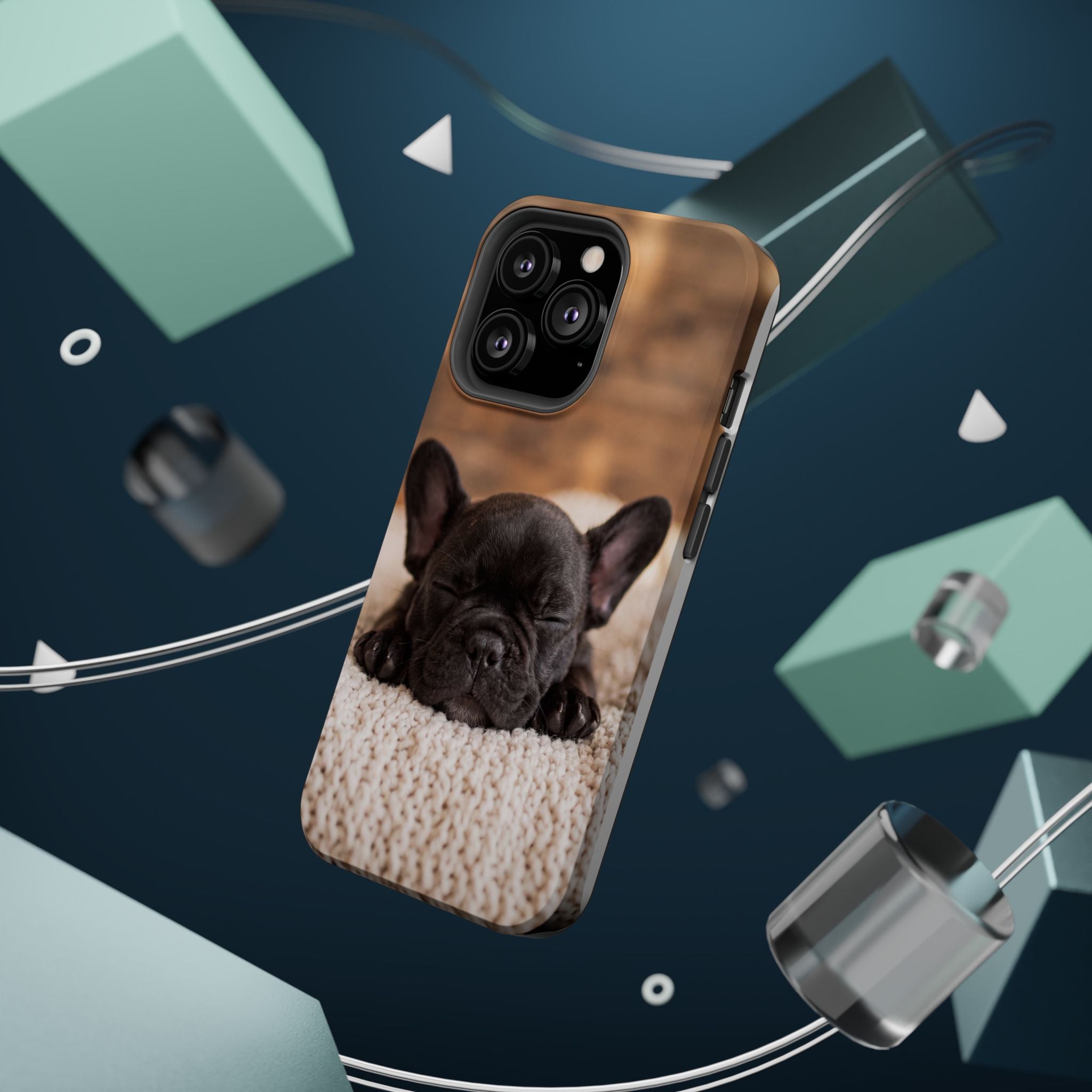 Sleepy French Bulldog Phone Case — Impact-Resistant Wireless Charging Cover