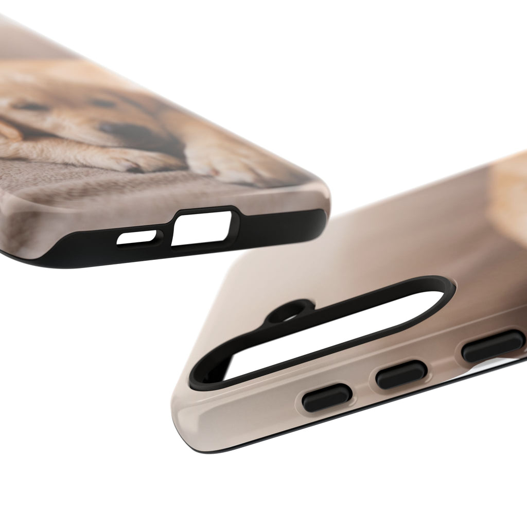 Sleepy Golden Retriever Puppy Phone Case | Cozy Cuddly Puppy Portrait | Samsung & iPhone