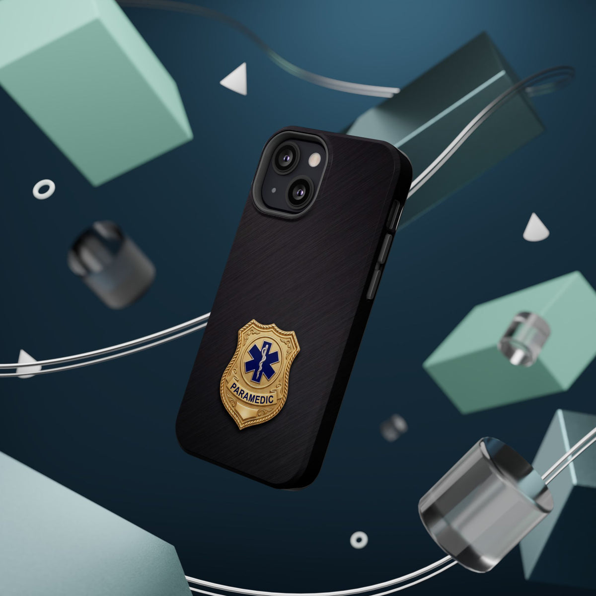 Gold Paramedic Badge Phone Case — Magnetic Wireless Charging Cover