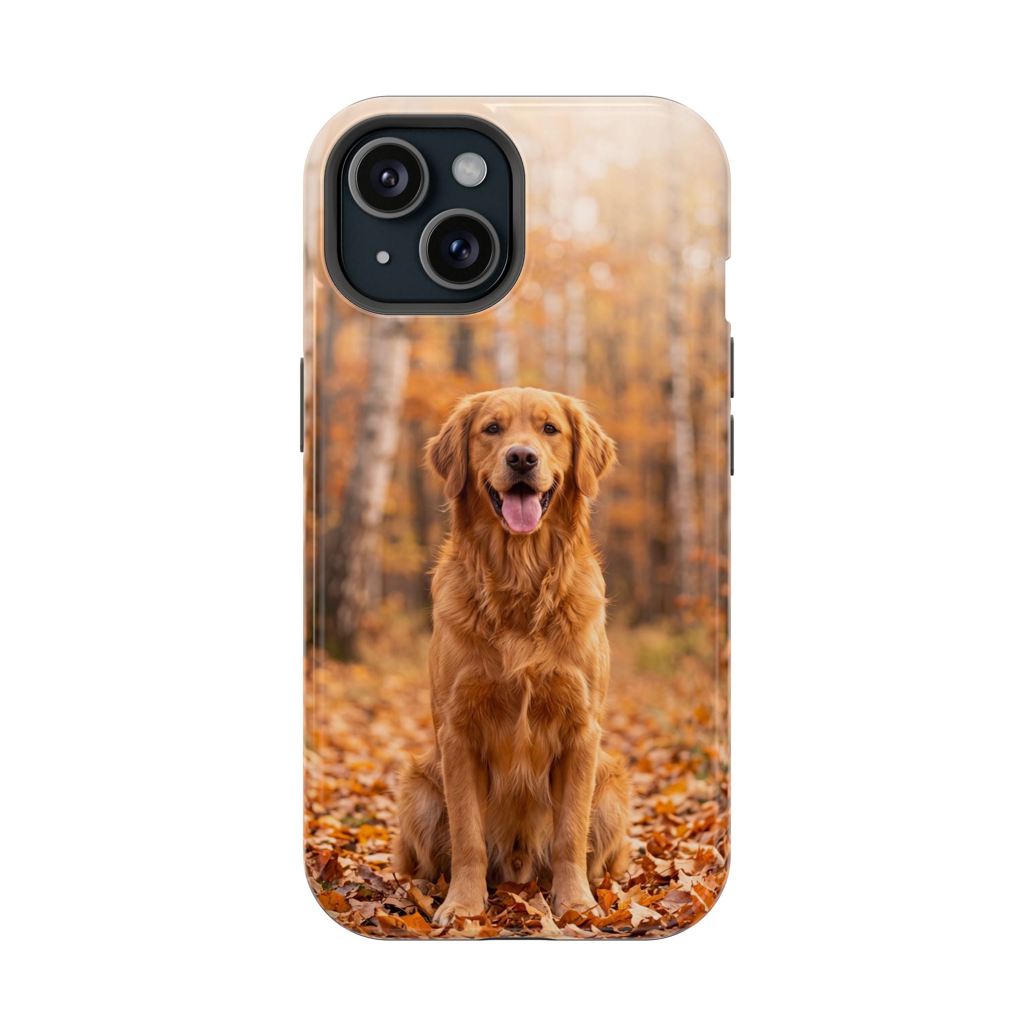 Autumn Golden Retriever Phone Case — Impact-Resistant Wireless Charging Cover