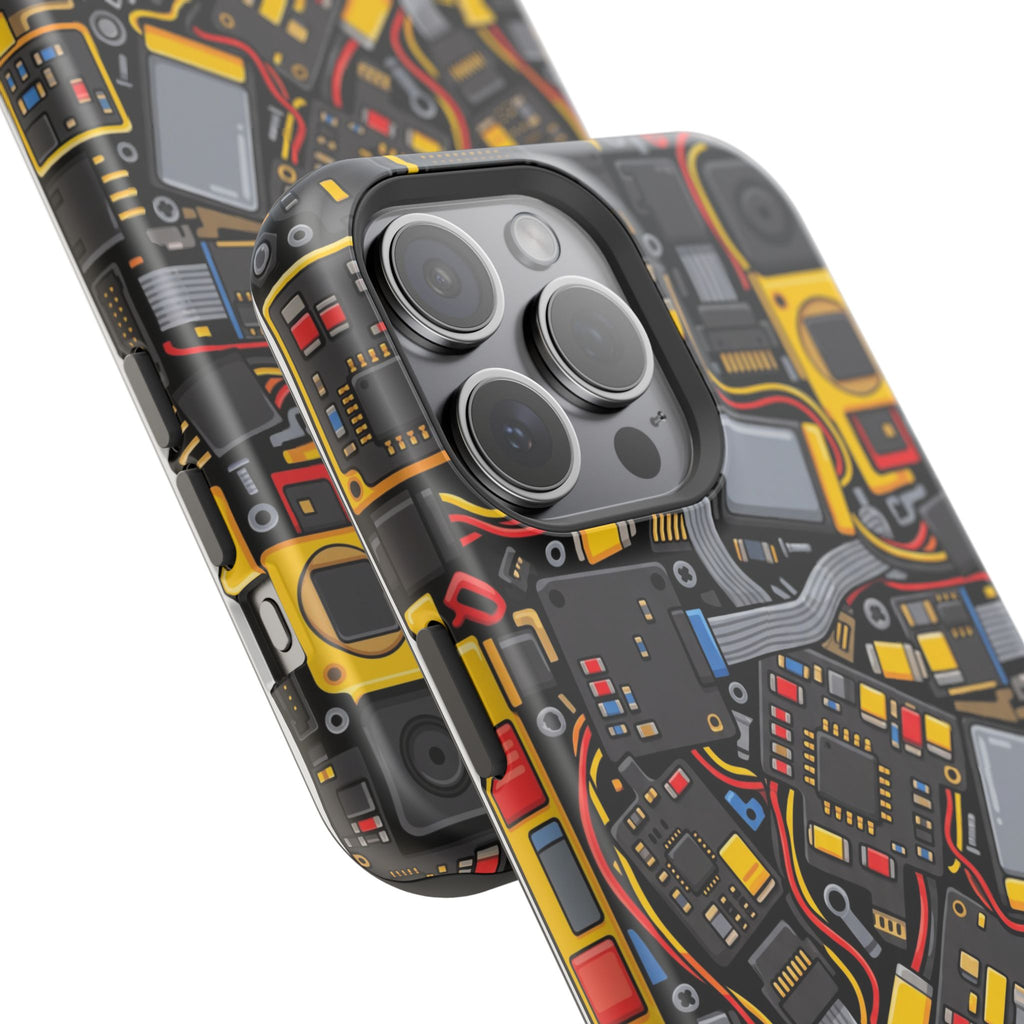 Voltage Board Phone Case — Yellow Circuit Wireless Charging Cover