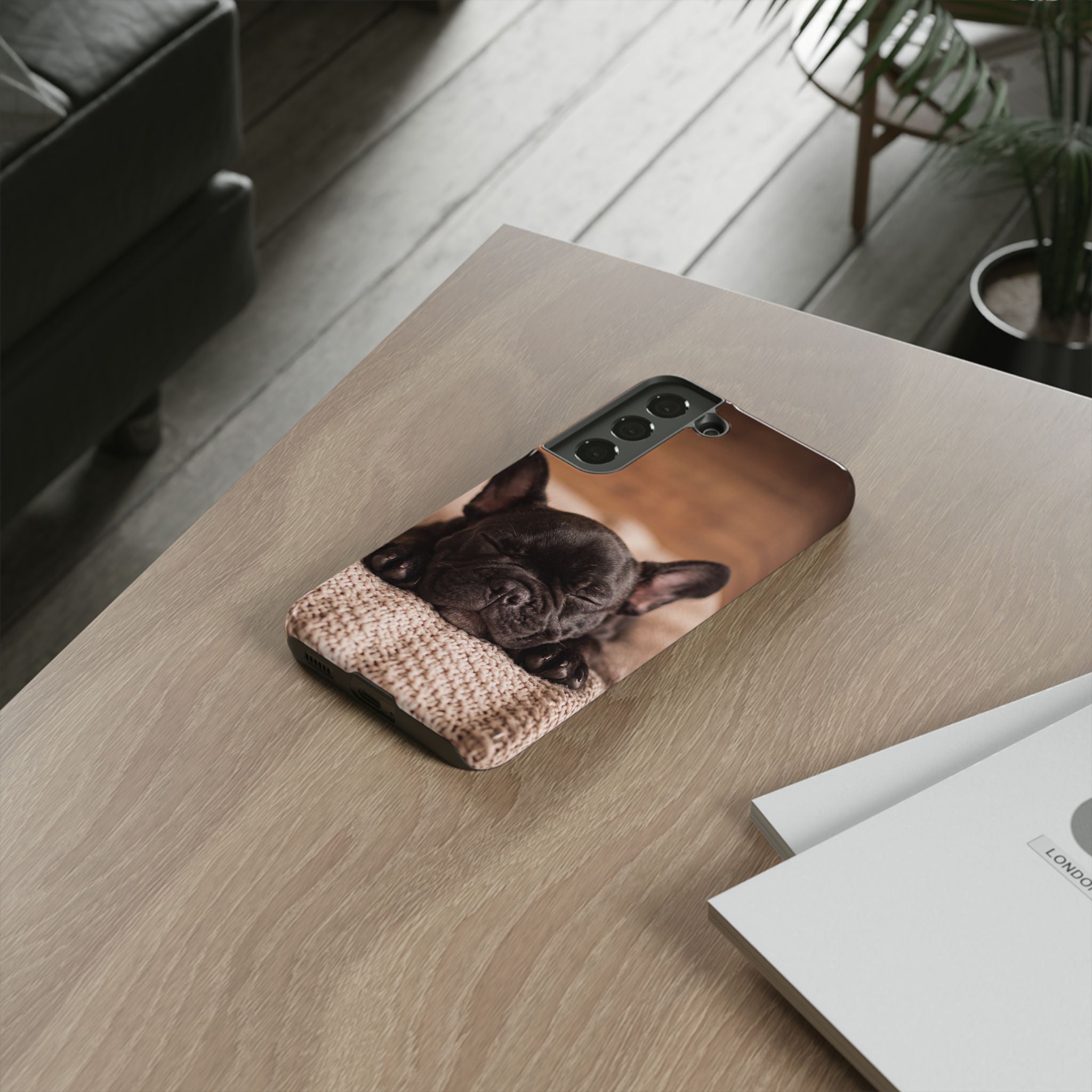 Sleeping French Bulldog Phone Case | Cozy Frenchie Resting on Blanket | iPhone & Samsung