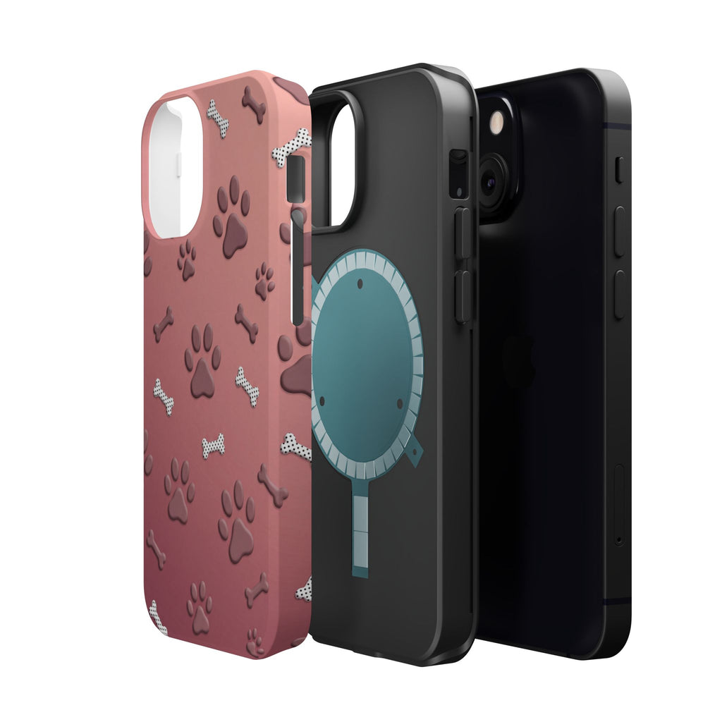 Paws & Bones Phone Case — Impact-Resistant Wireless Charging Cover